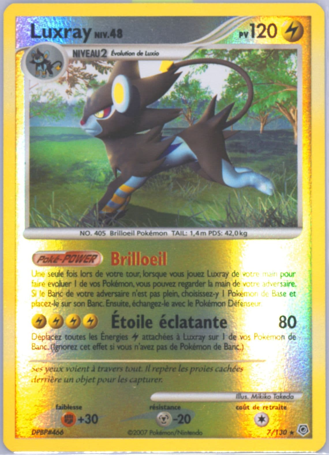 Luxray-Reverse Foil French (7) 2007 Pokemon Diamond & Pearl
