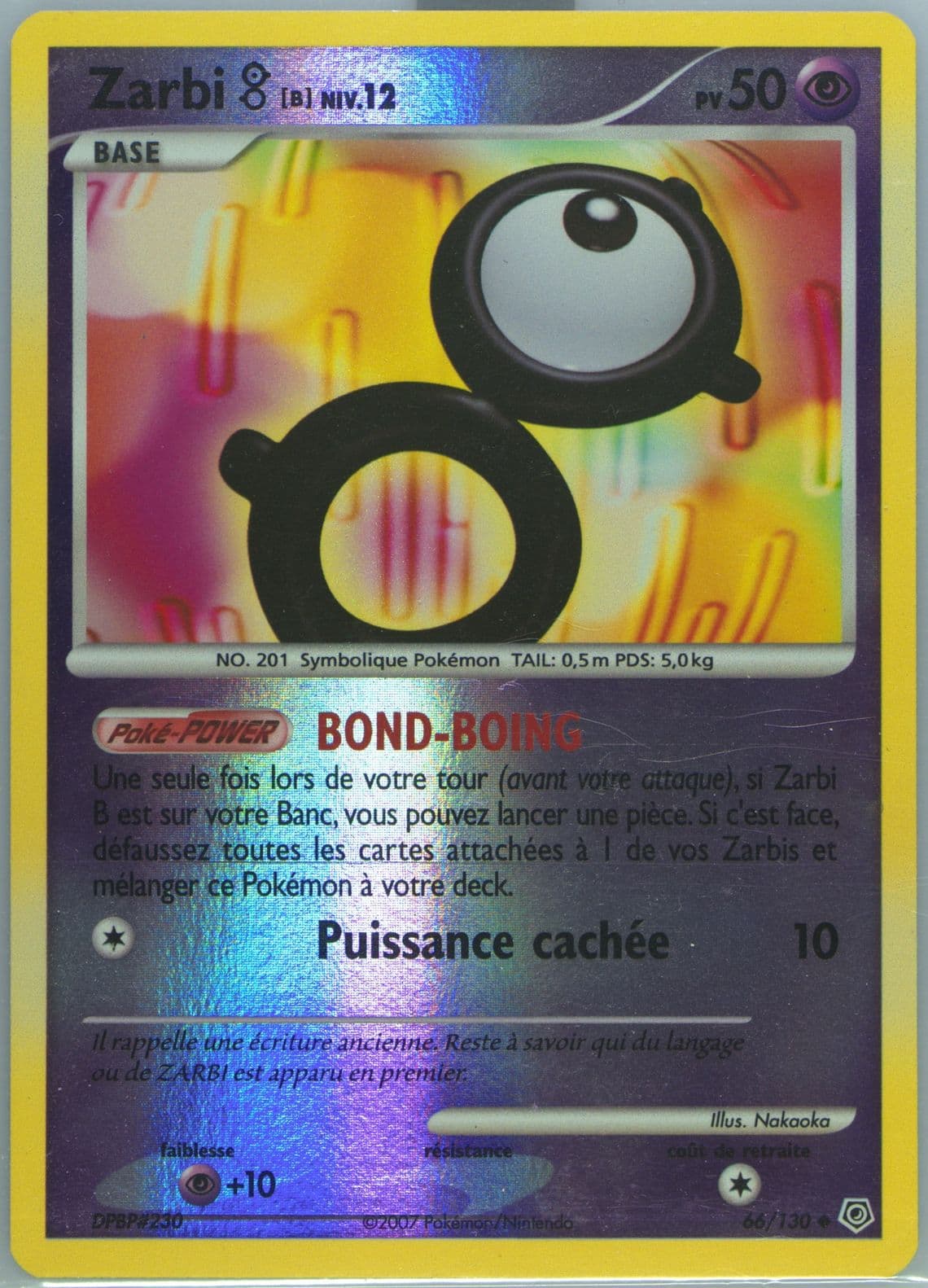 Zarbi B-Reverse Foil French (66) 2007 Pokemon Diamond & Pearl