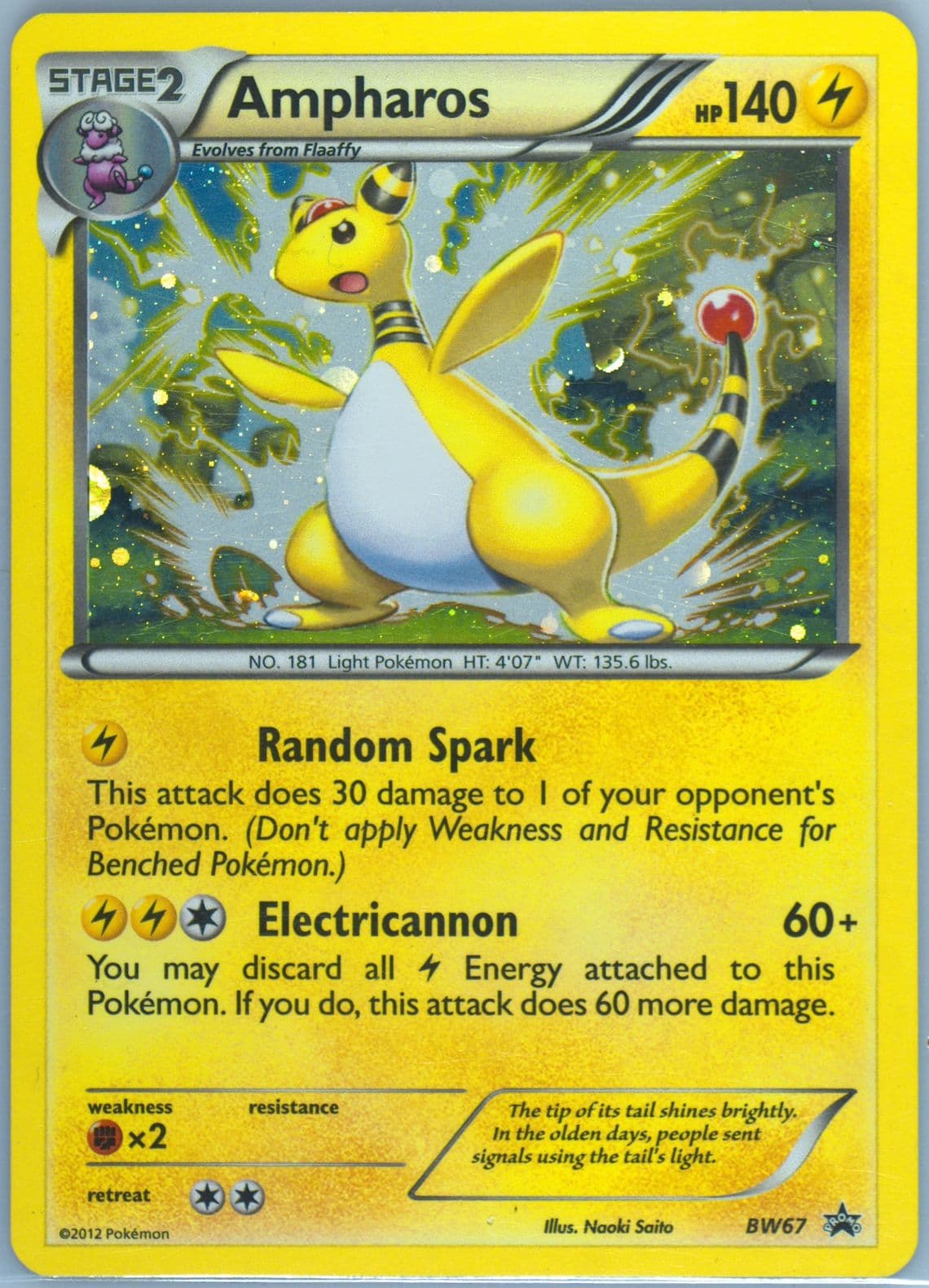 Ampharos Smooth Cosmos Holo (BW67) 2013 Pokemon Black & White Promo