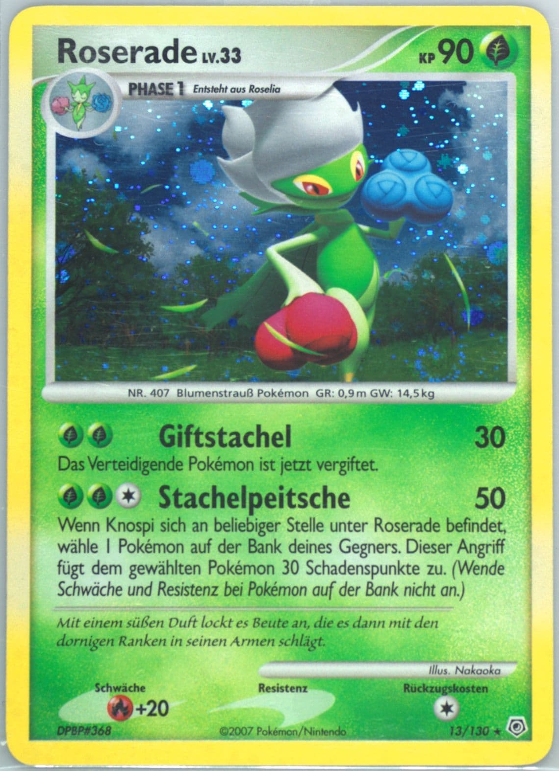 Roserade-Holo German (13) 2007 Pokemon Diamond & Pearl