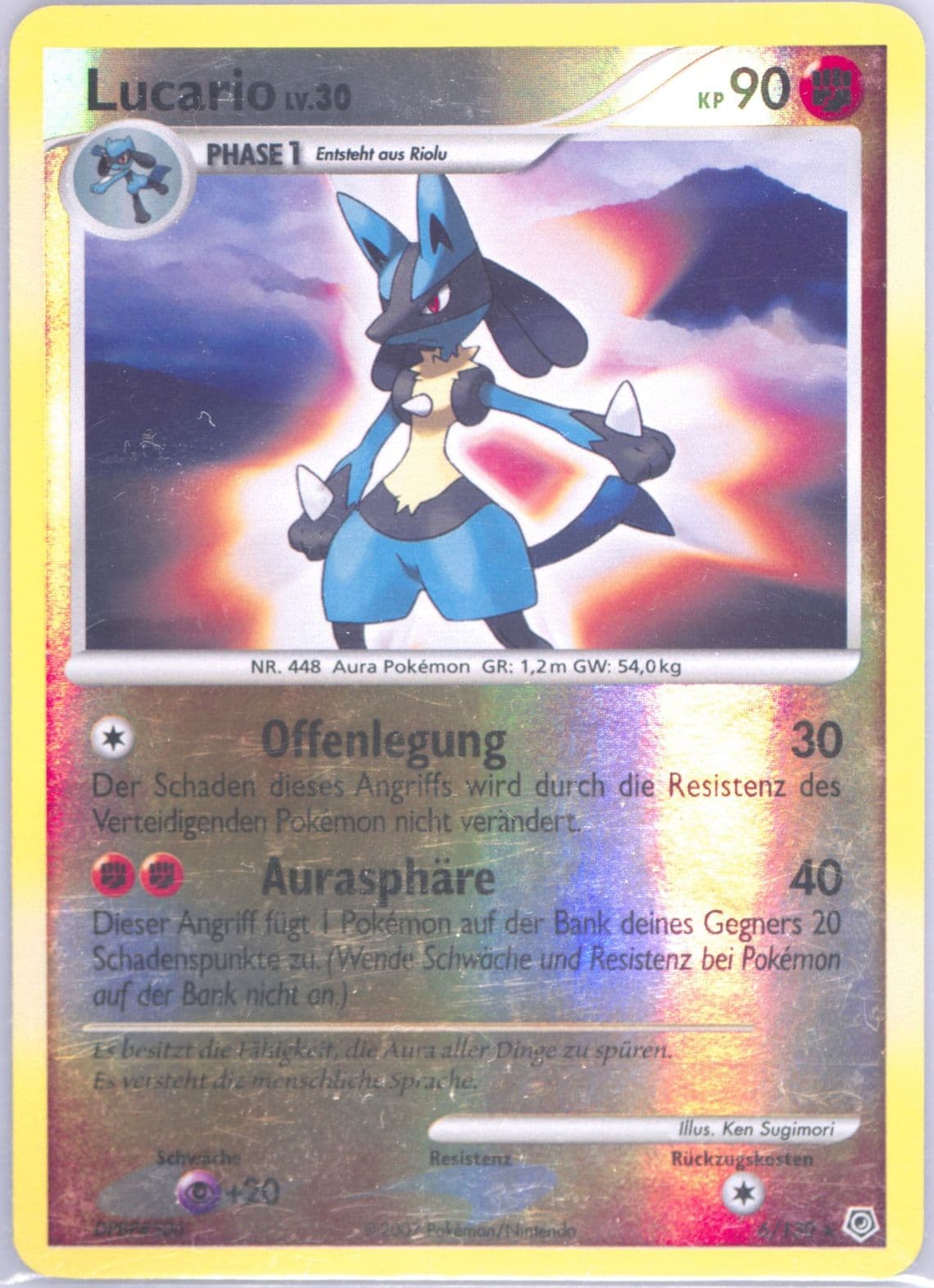 Lucario-Reverse Foil German (6) 2007 Pokemon Diamond & Pearl