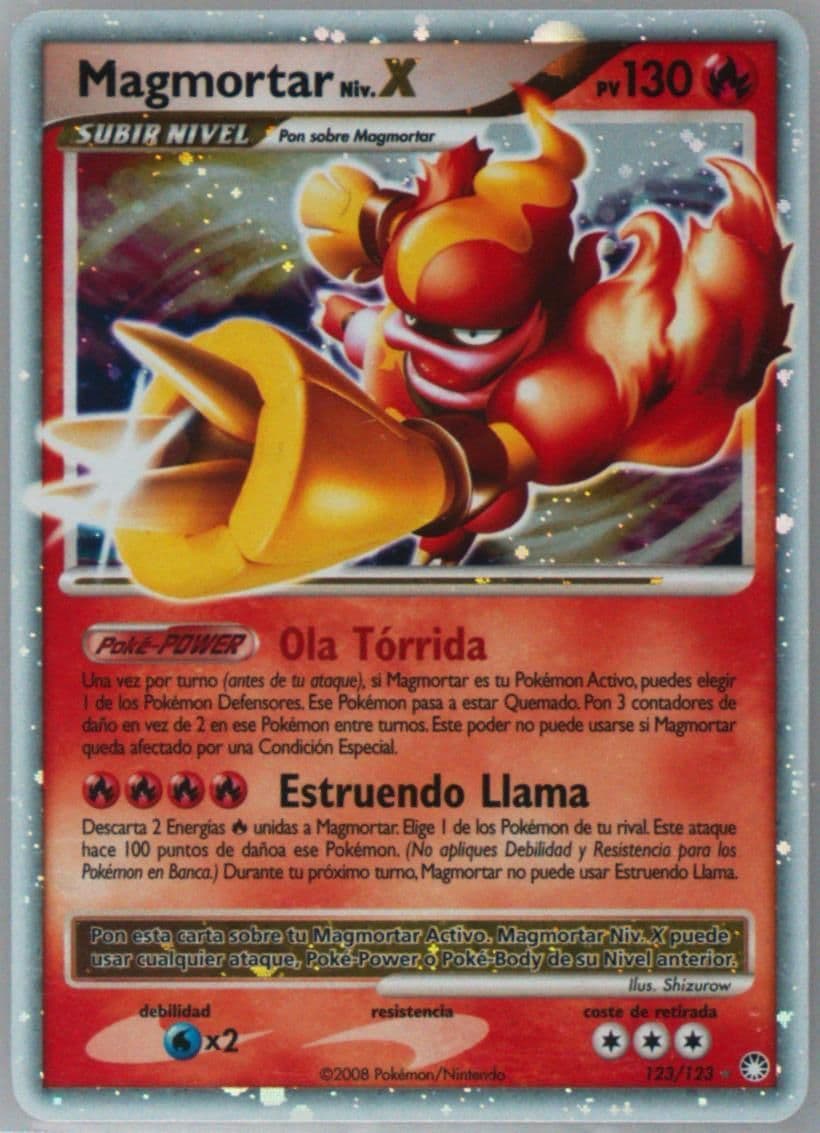 Magmortar Niv.X-Holo Spanish (123) 2007 Pokemon Diamond & Pearl Mysterious Treasures
