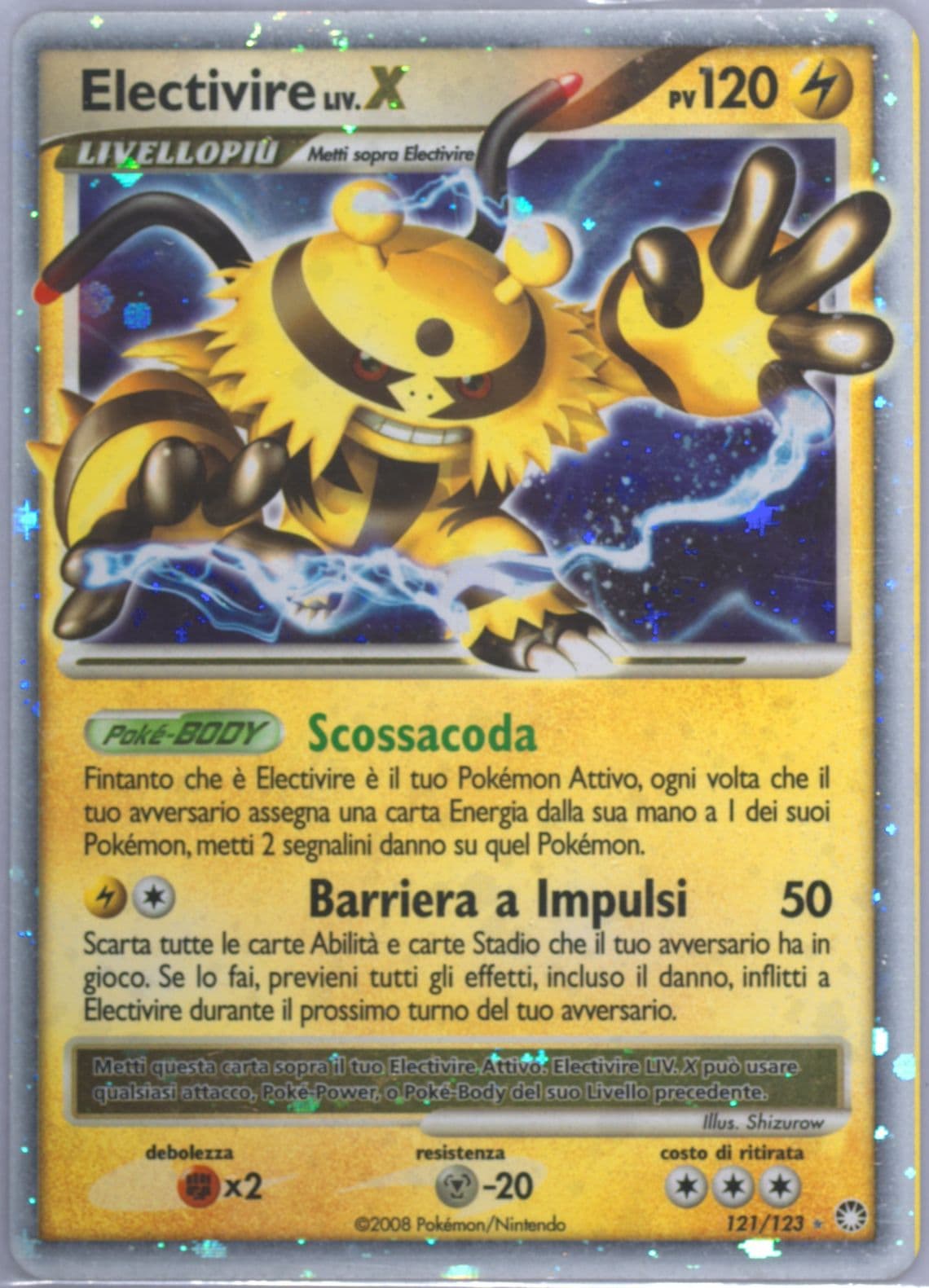 Electivire LIV.X-Holo Italian (121) 2007 Pokemon Diamond & Pearl Mysterious Treasures