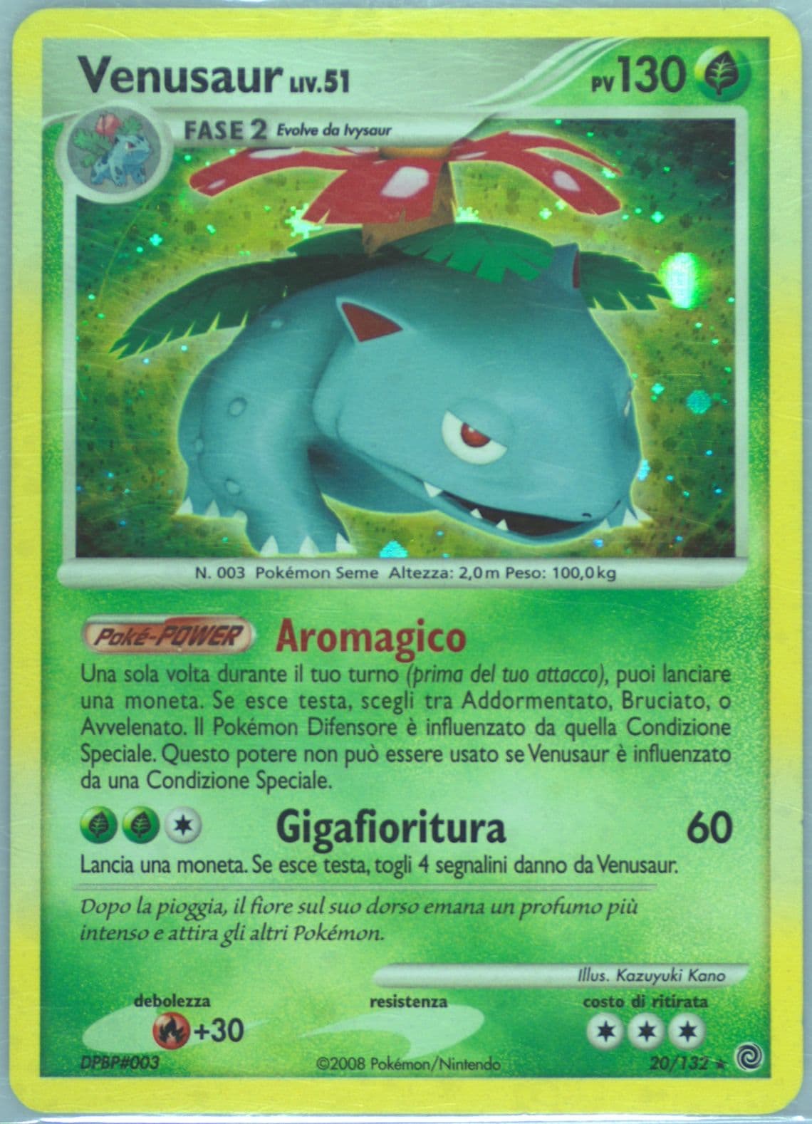 Venusaur-Holo Italian (20) 2007 Pokemon Diamond & Pearl Secret Wonders