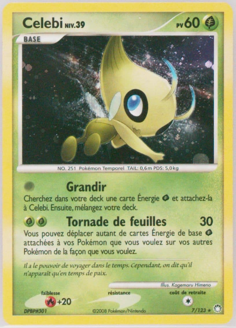 Celebi-Holo (7) 2008 Pokemon French Diamond & Pearl Mysterious Treasures
