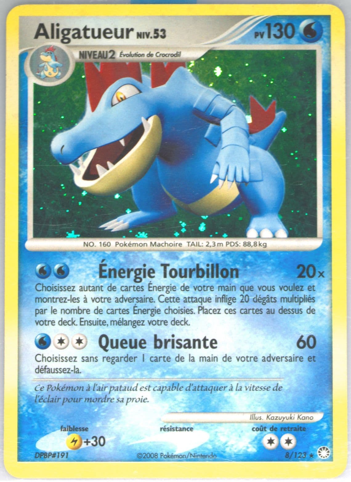 Aligatueur-Holo (8) 2008 Pokemon French Diamond & Pearl Mysterious Treasures