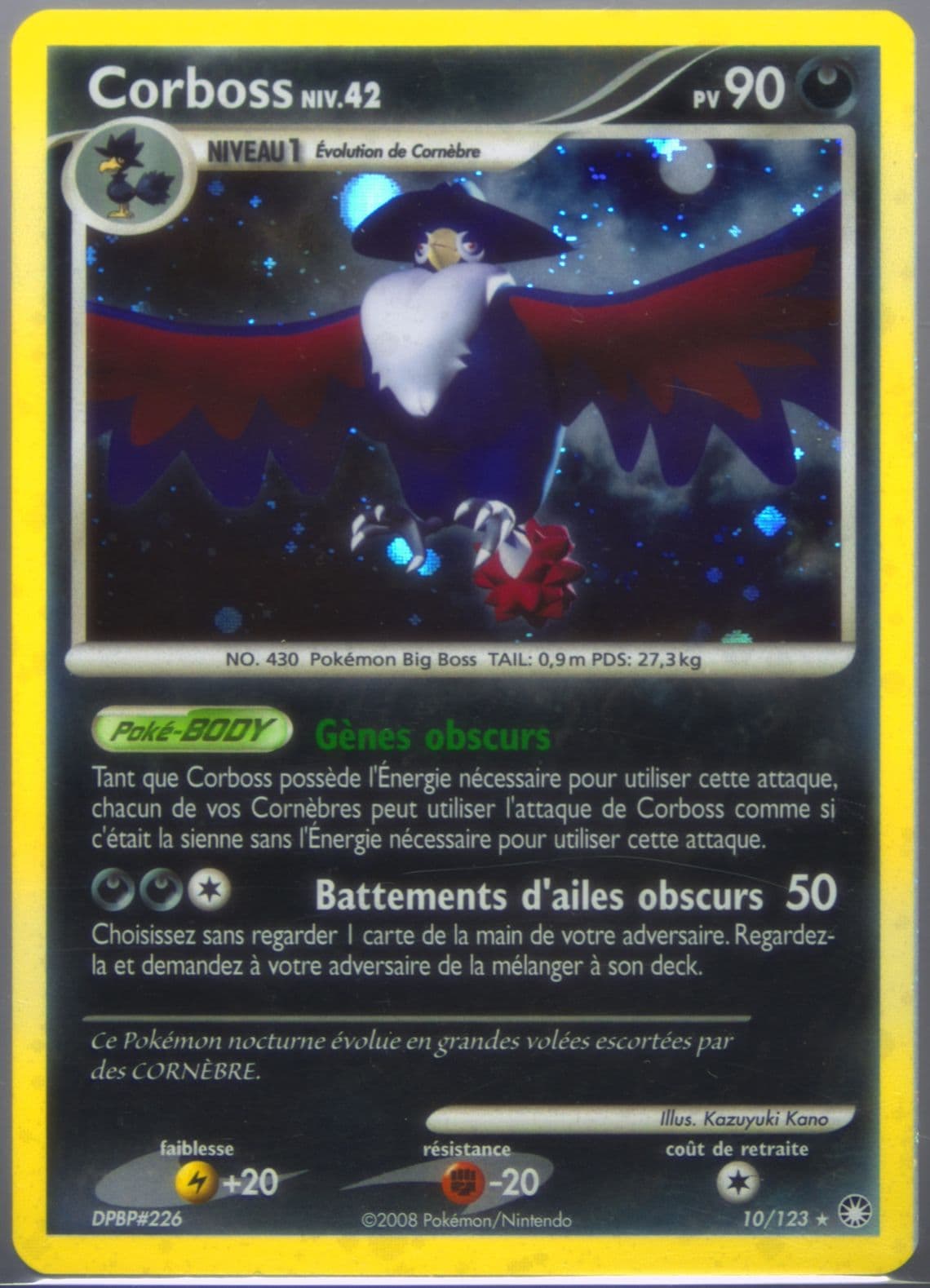 Corboss-Holo (10) 2008 Pokemon French Diamond & Pearl Mysterious Treasures