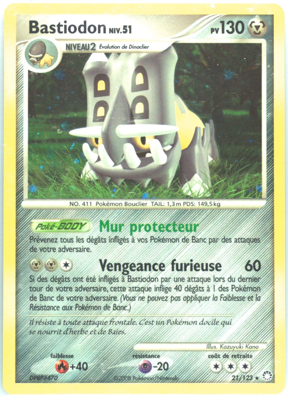 Bastiodon (21) 2008 Pokemon French Diamond & Pearl Mysterious Treasures