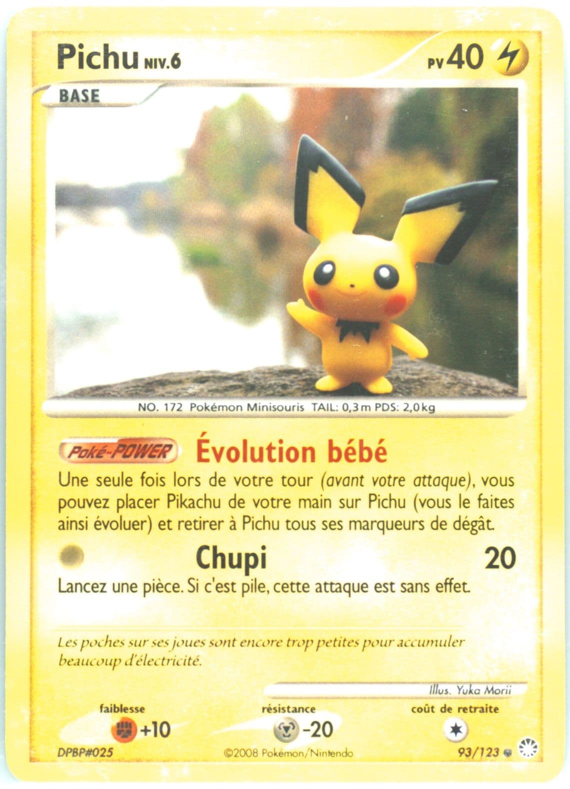 Pichu (93) 2008 Pokemon French Diamond & Pearl Mysterious Treasures
