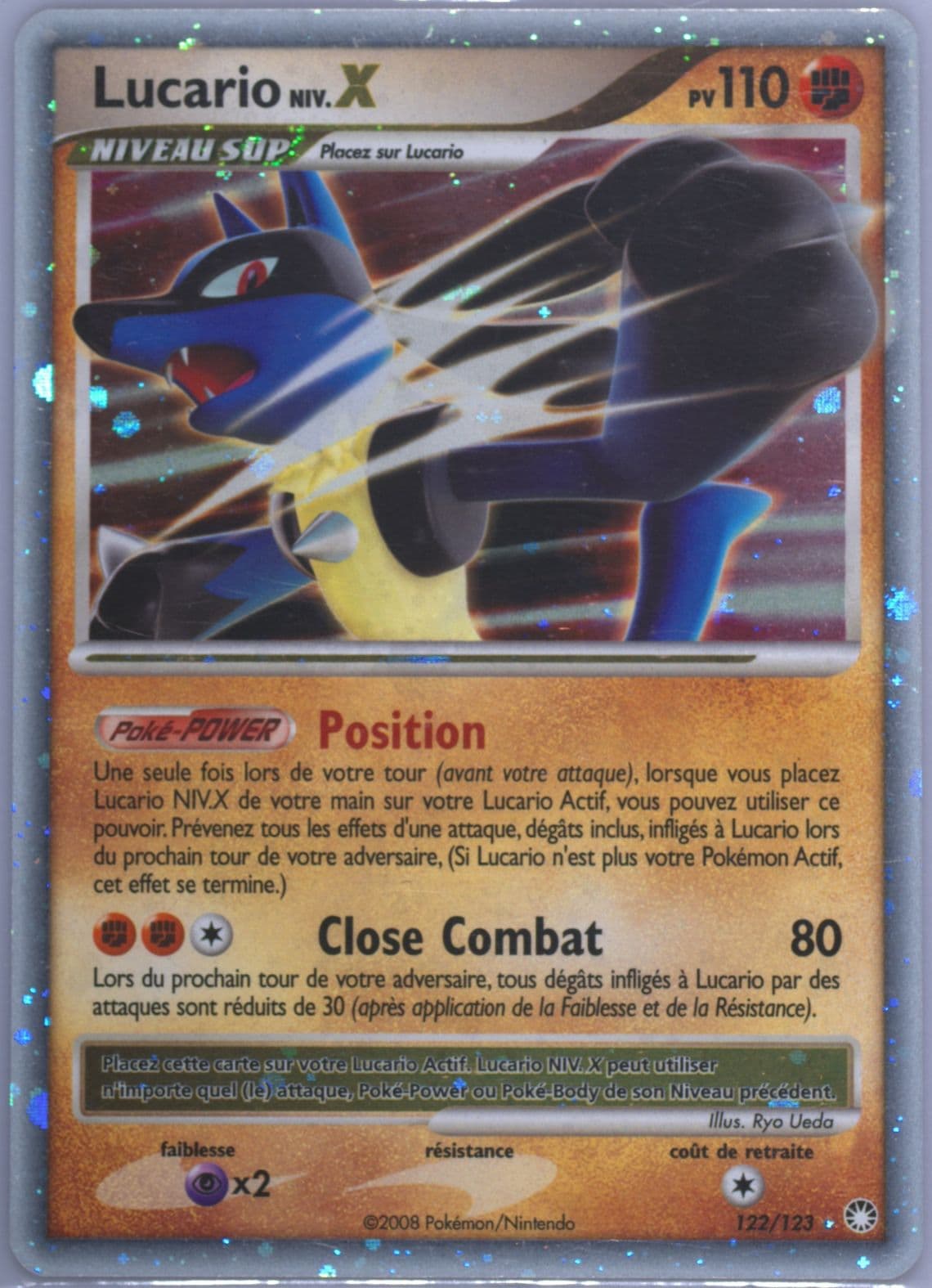 Lucario Niv.X-Holo (122) 2008 Pokemon French Diamond & Pearl Mysterious Treasures