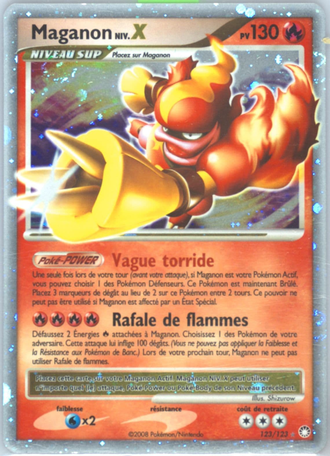 Maganon Niv.X-Holo (123) 2008 Pokemon French Diamond & Pearl Mysterious Treasures