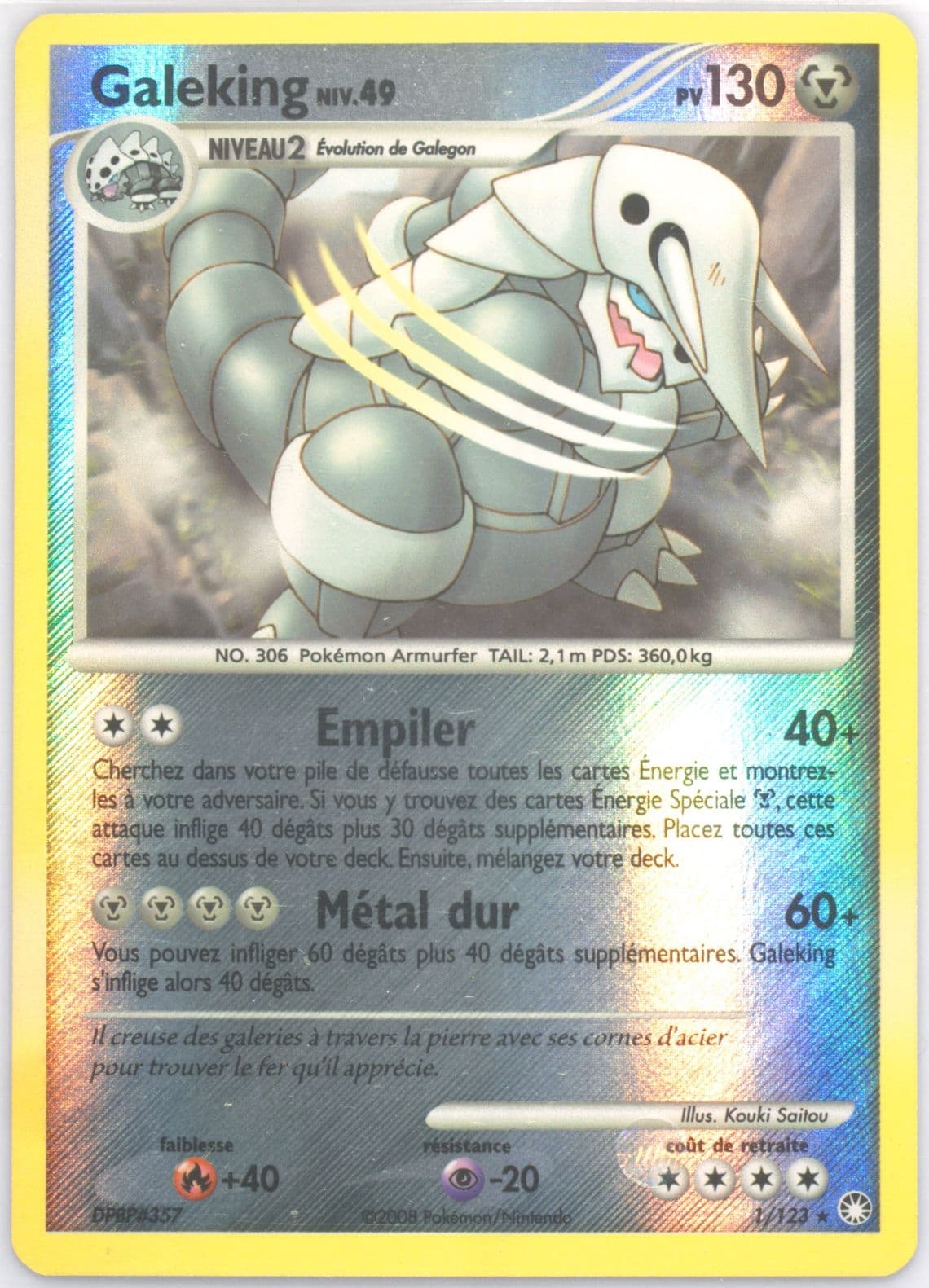Galeking-Reverse Foil (1) 2008 Pokemon French Diamond & Pearl Mysterious Treasures