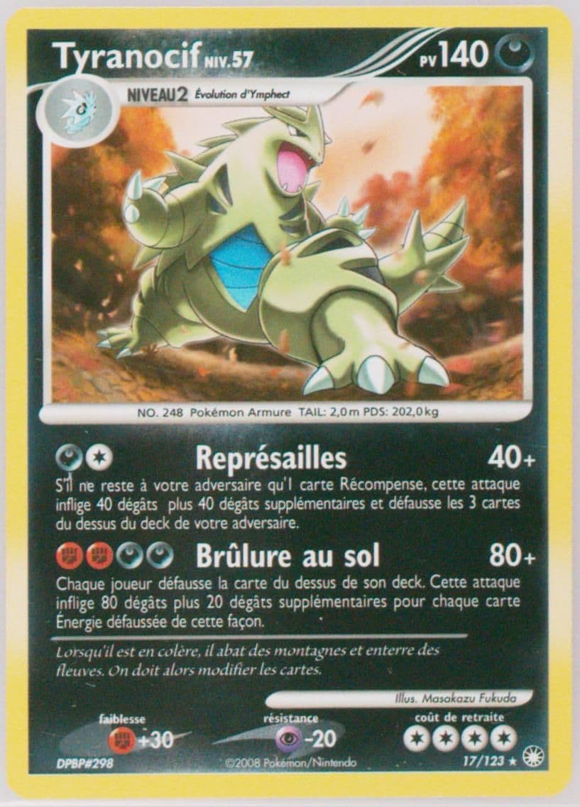 Tyranocif-Reverse Foil (17) 2008 Pokemon French Diamond & Pearl Mysterious Treasures