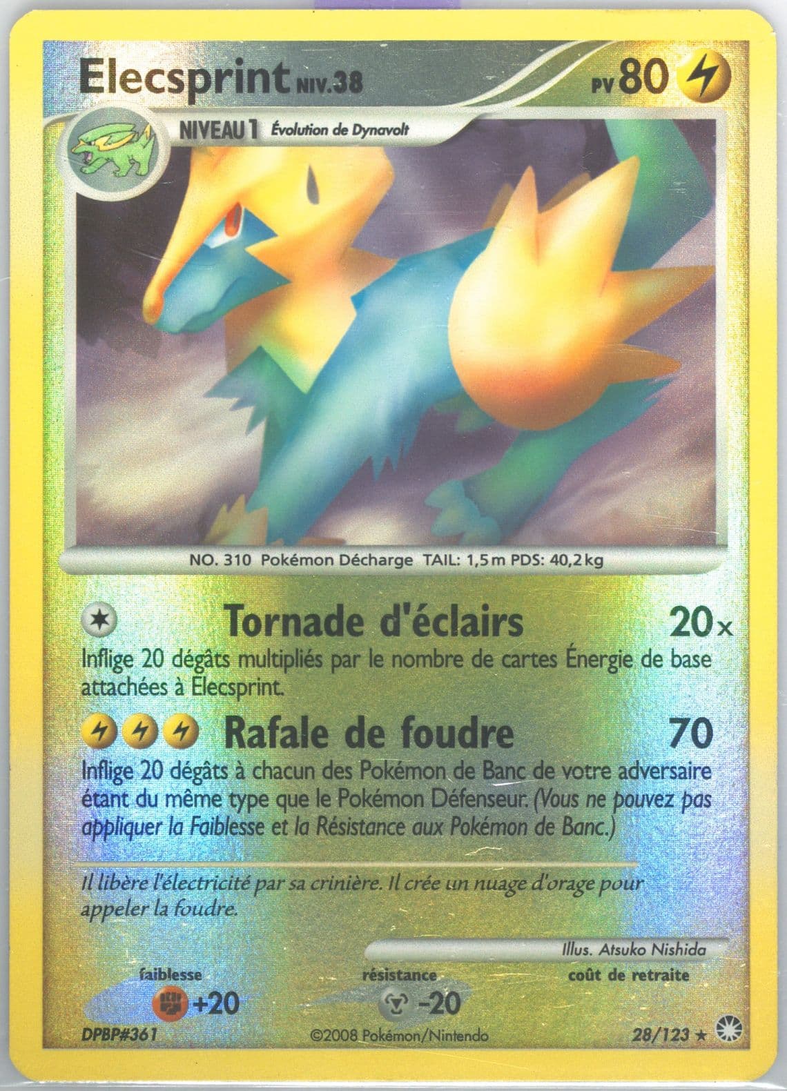 Elecsprint-Reverse Foil (28) 2008 Pokemon French Diamond & Pearl Mysterious Treasures