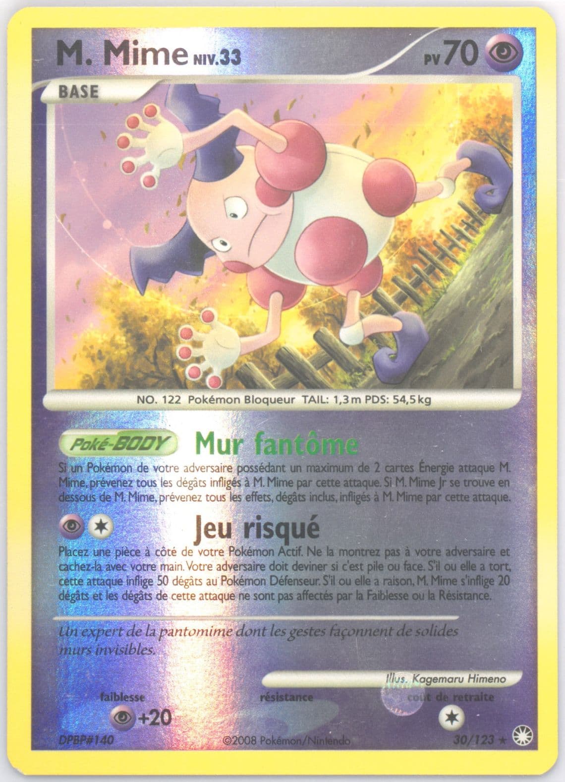 M. Mime-Reverse Foil (30) 2008 Pokemon French Diamond & Pearl Mysterious Treasures