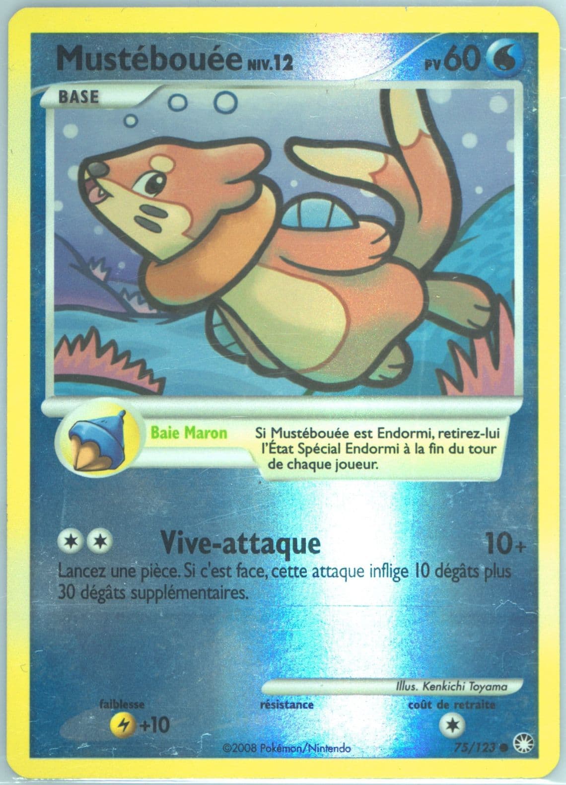 Mustebouee-Reverse Foil (75) 2008 Pokemon French Diamond & Pearl Mysterious Treasures