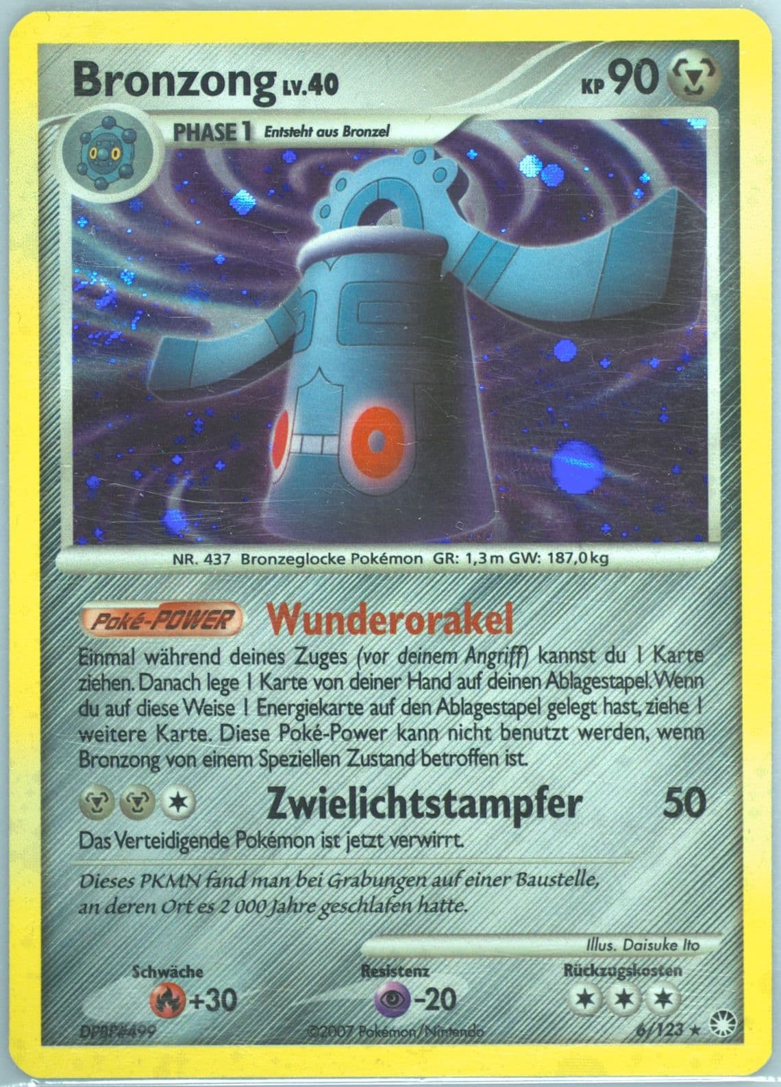 Bronzong-Holo German (6) 2007 Pokemon Diamond & Pearl Mysterious Treasures