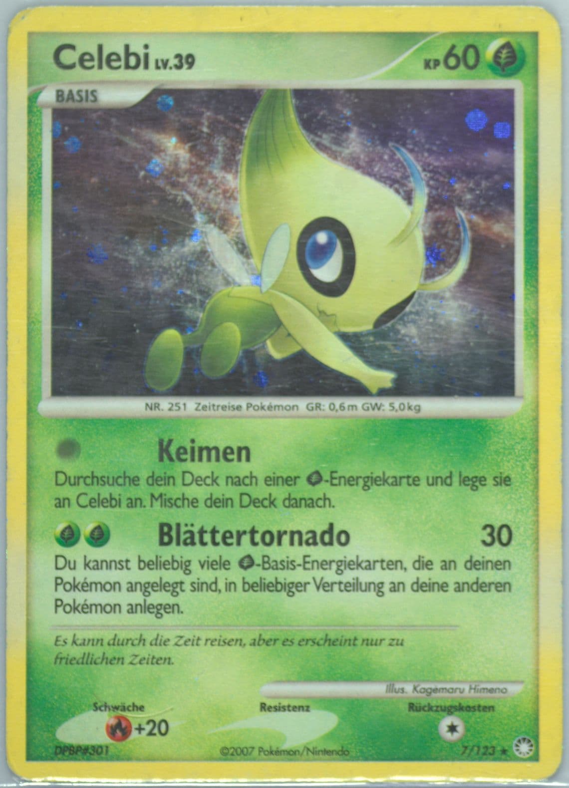 Celebi-Holo German (7) 2007 Pokemon Diamond & Pearl Mysterious Treasures
