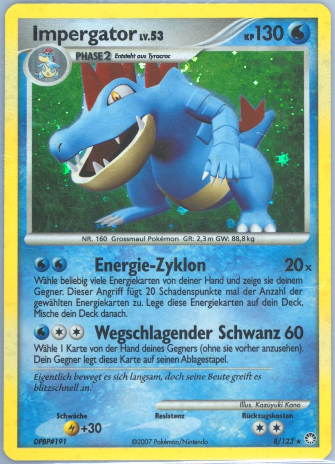 Impergator-Holo German (8) 2007 Pokemon Diamond & Pearl Mysterious Treasures