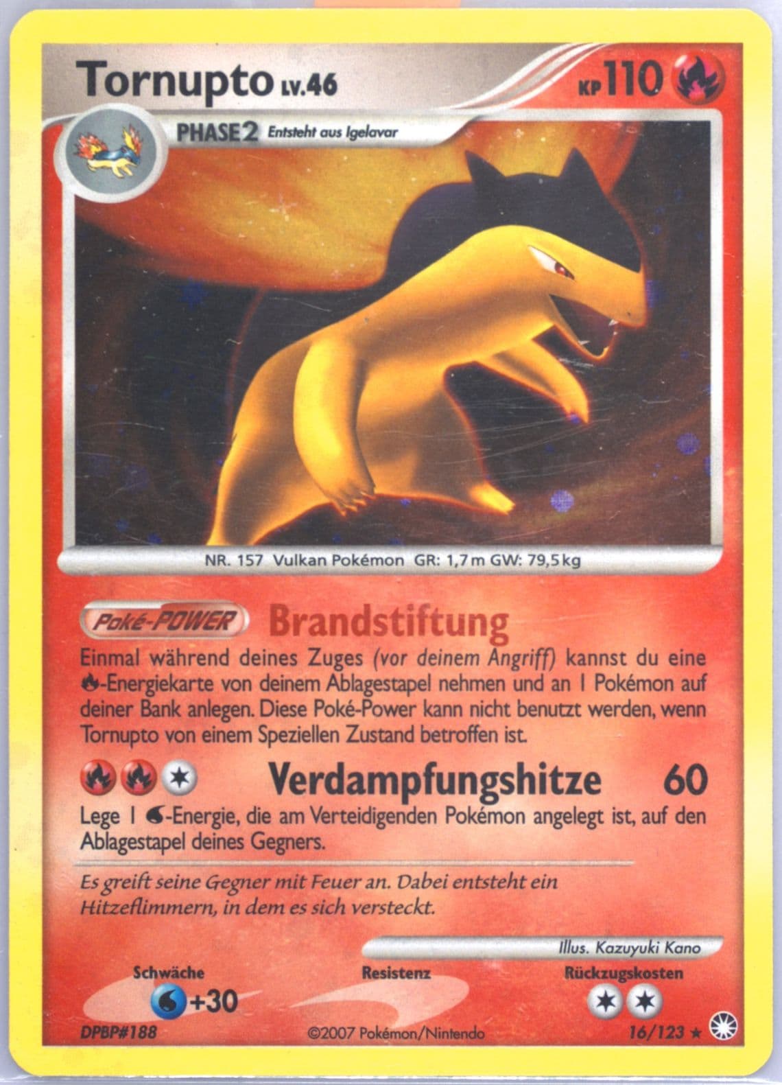 Tornupto-Holo German (16) 2007 Pokemon Diamond & Pearl Mysterious Treasures