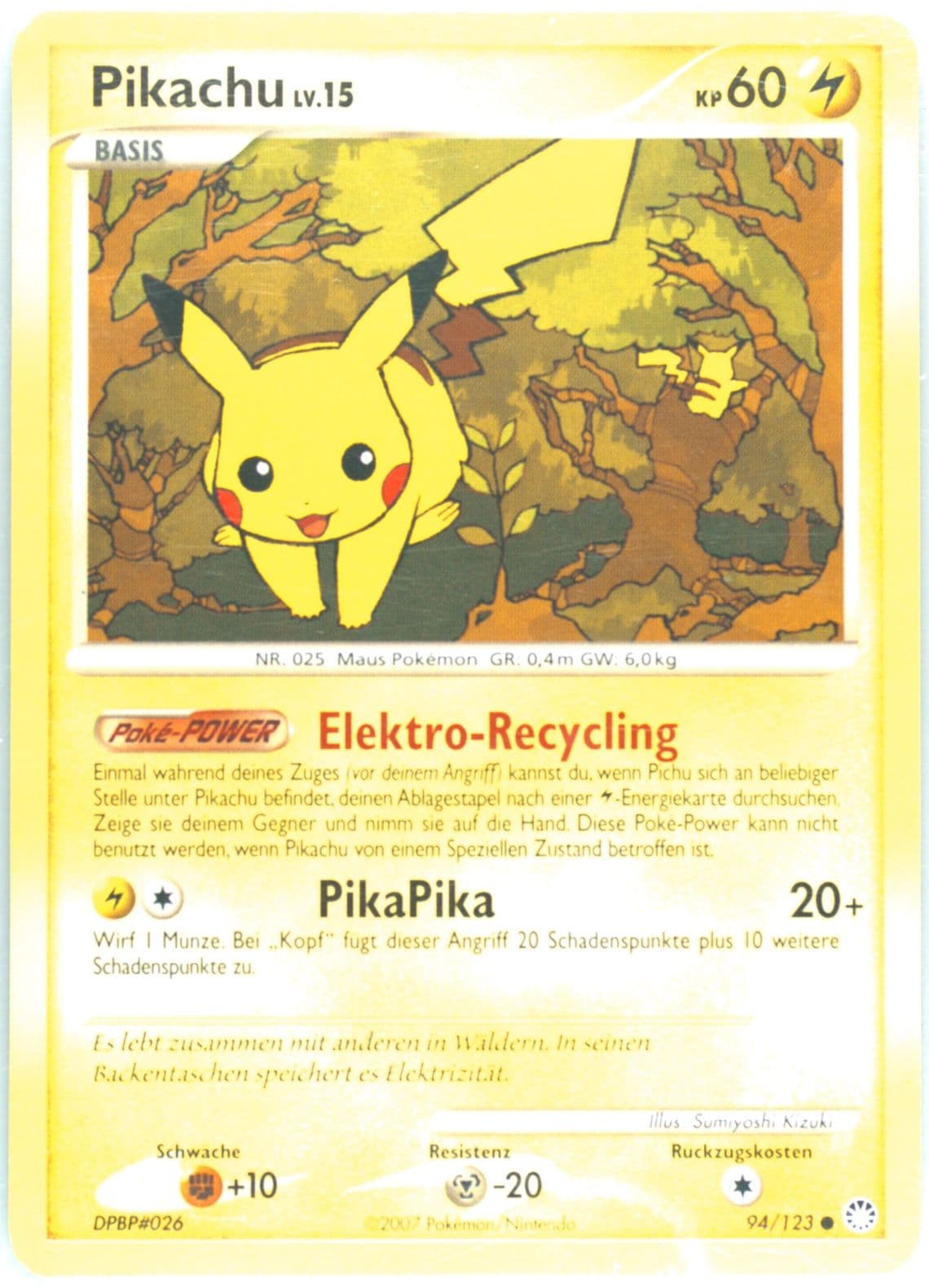 Pikachu German (94) 2007 Pokemon Diamond & Pearl Mysterious Treasures