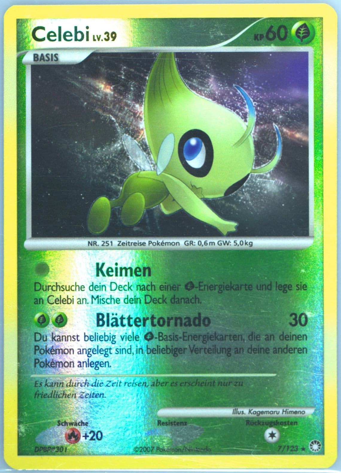 Celebi-Reverse Foil German (7) 2007 Pokemon Diamond & Pearl Mysterious Treasures