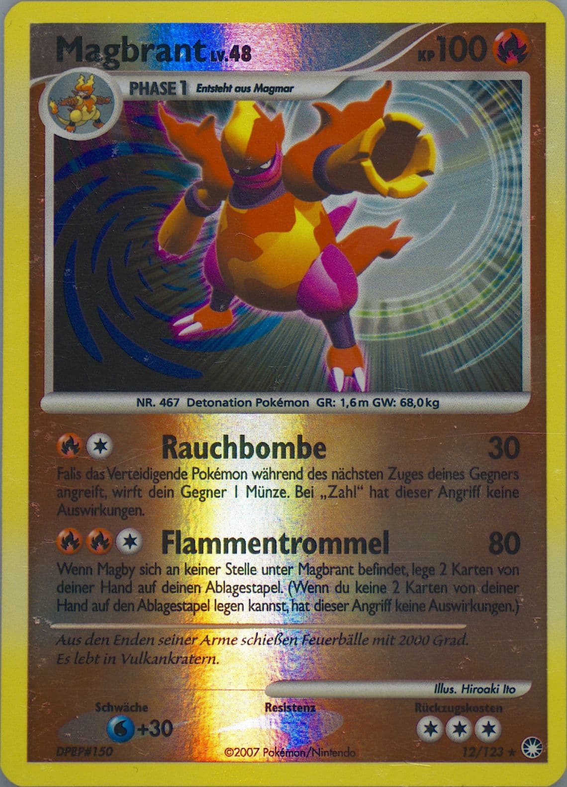 Magbrant-Reverse Foil German (12) 2007 Pokemon Diamond & Pearl Mysterious Treasures
