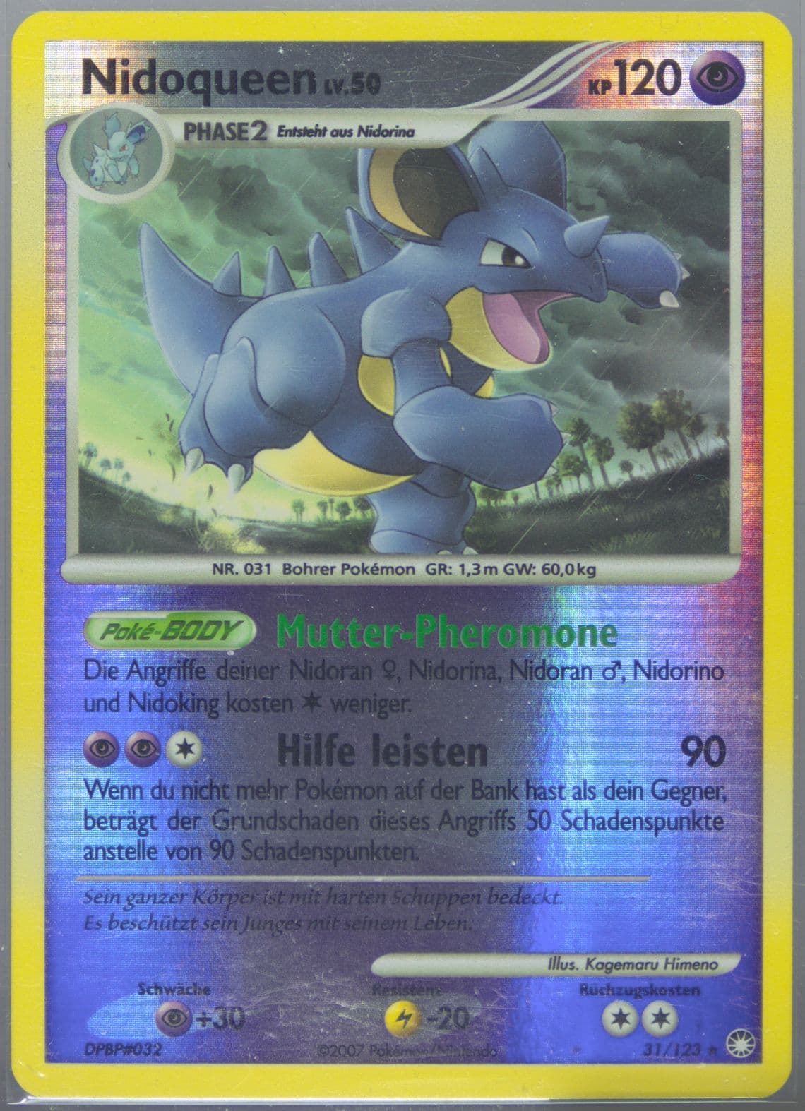 Nidoqueen-Reverse Foil German (31) 2007 Pokemon Diamond & Pearl Mysterious Treasures
