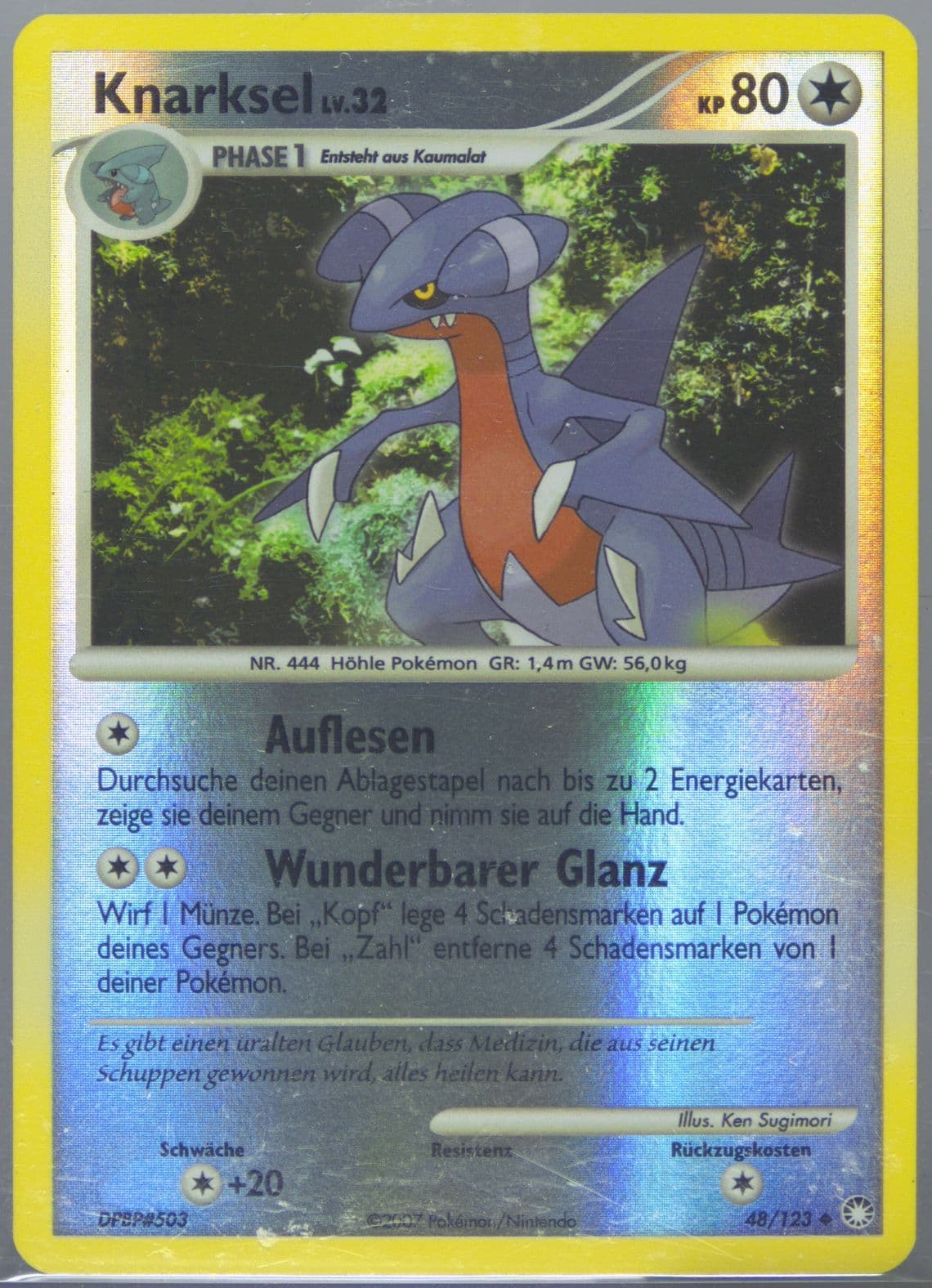 Knarksel-Reverse Foil German (48) 2007 Pokemon Diamond & Pearl Mysterious Treasures