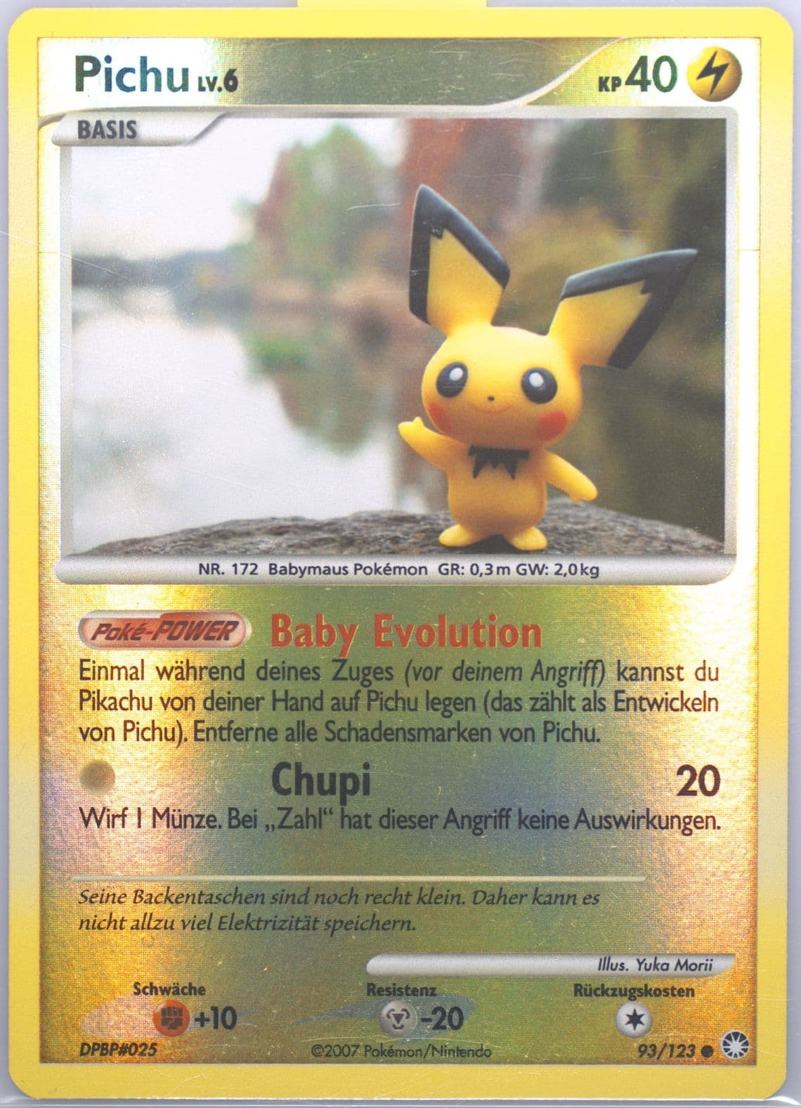 Pichu-Reverse Foil German (93) 2007 Pokemon Diamond & Pearl Mysterious Treasures