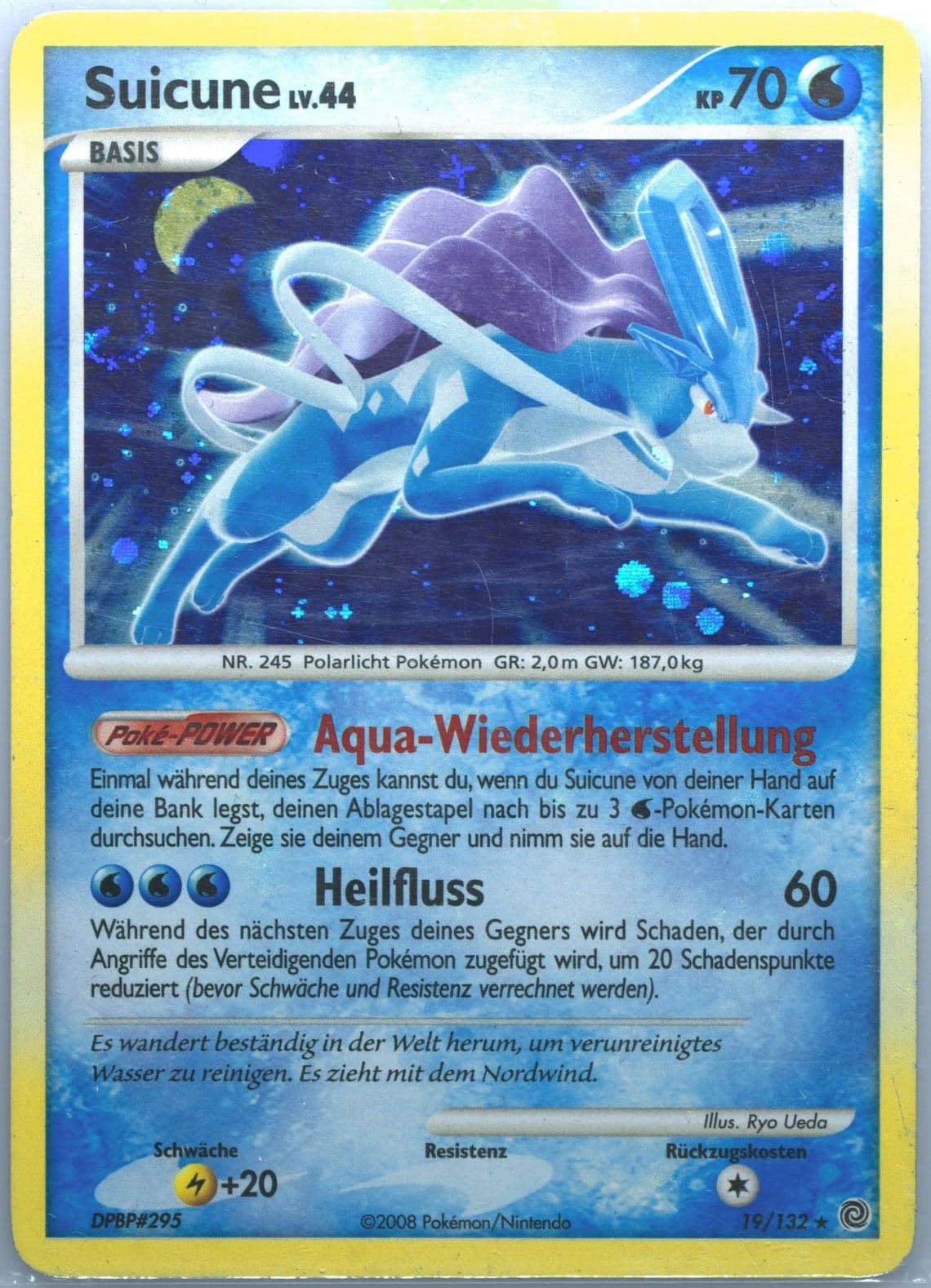 Suicune-Holo (19) 2008 Pokemon German Diamond & Pearl Secret Wonders