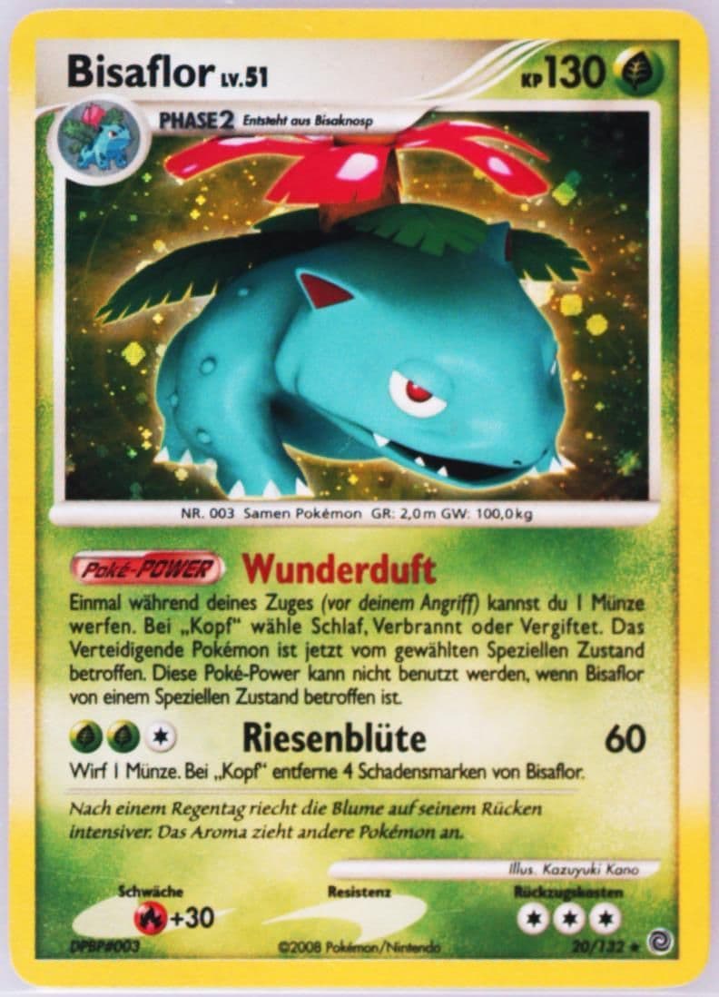 Bisaflor-Holo (20) 2008 Pokemon German Diamond & Pearl Secret Wonders