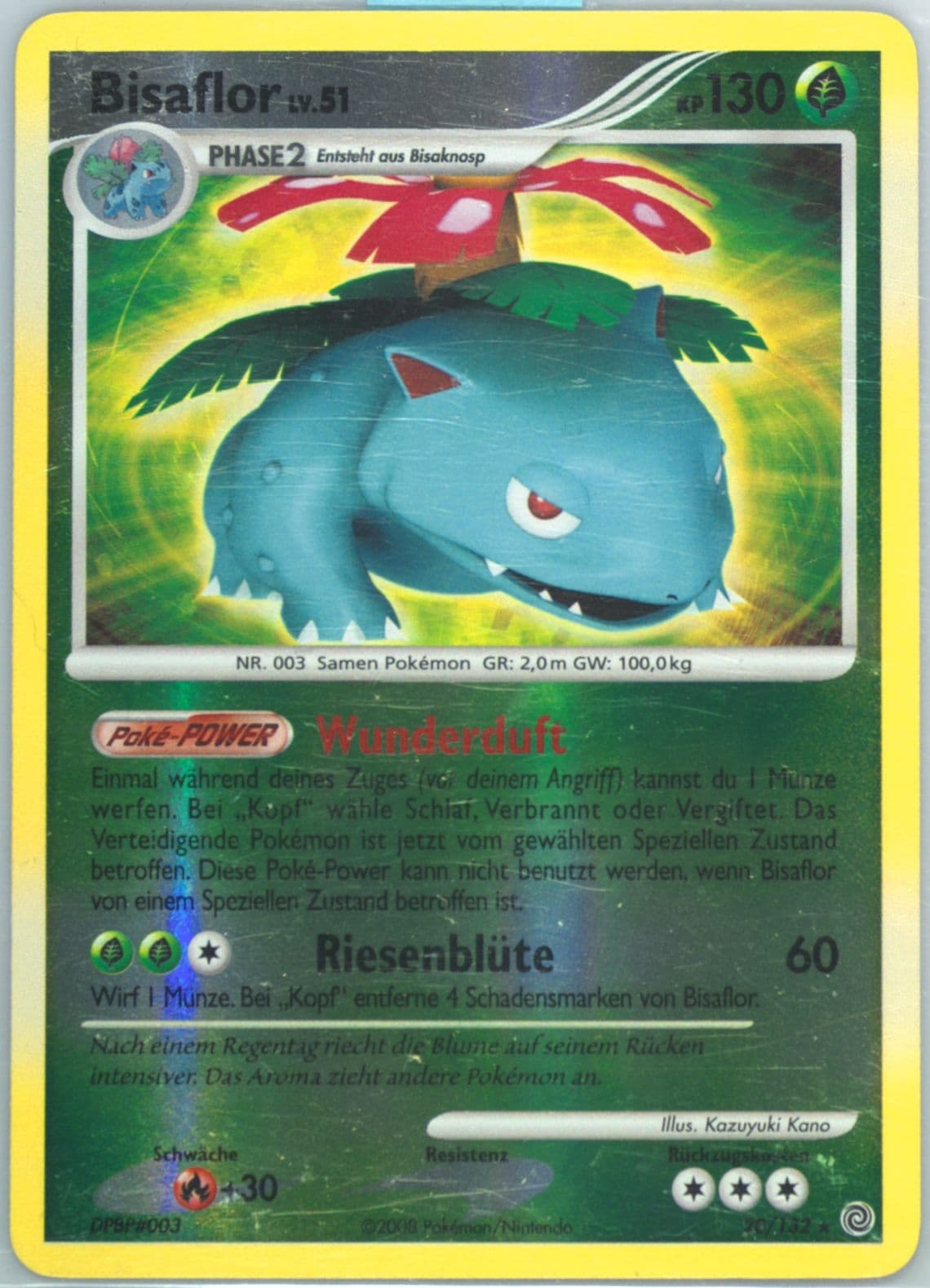 Bisaflor-Reverse Foil (20) 2008 Pokemon German Diamond & Pearl Secret Wonders