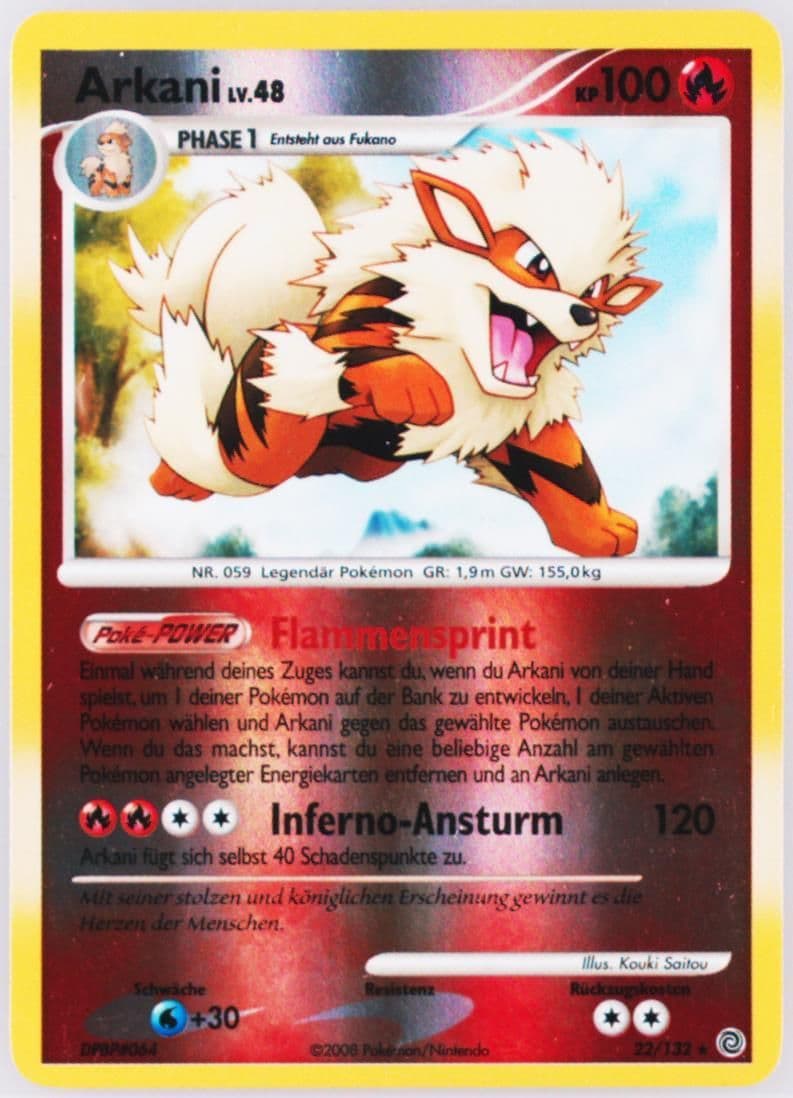 Arkani-Reverse Foil (22) 2008 Pokemon German Diamond & Pearl Secret Wonders