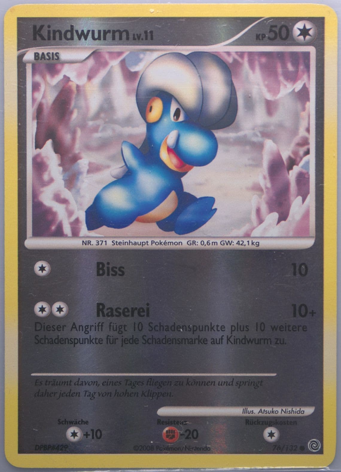 Kindwurm-Reverse Foil (76) 2008 Pokemon German Diamond & Pearl Secret Wonders