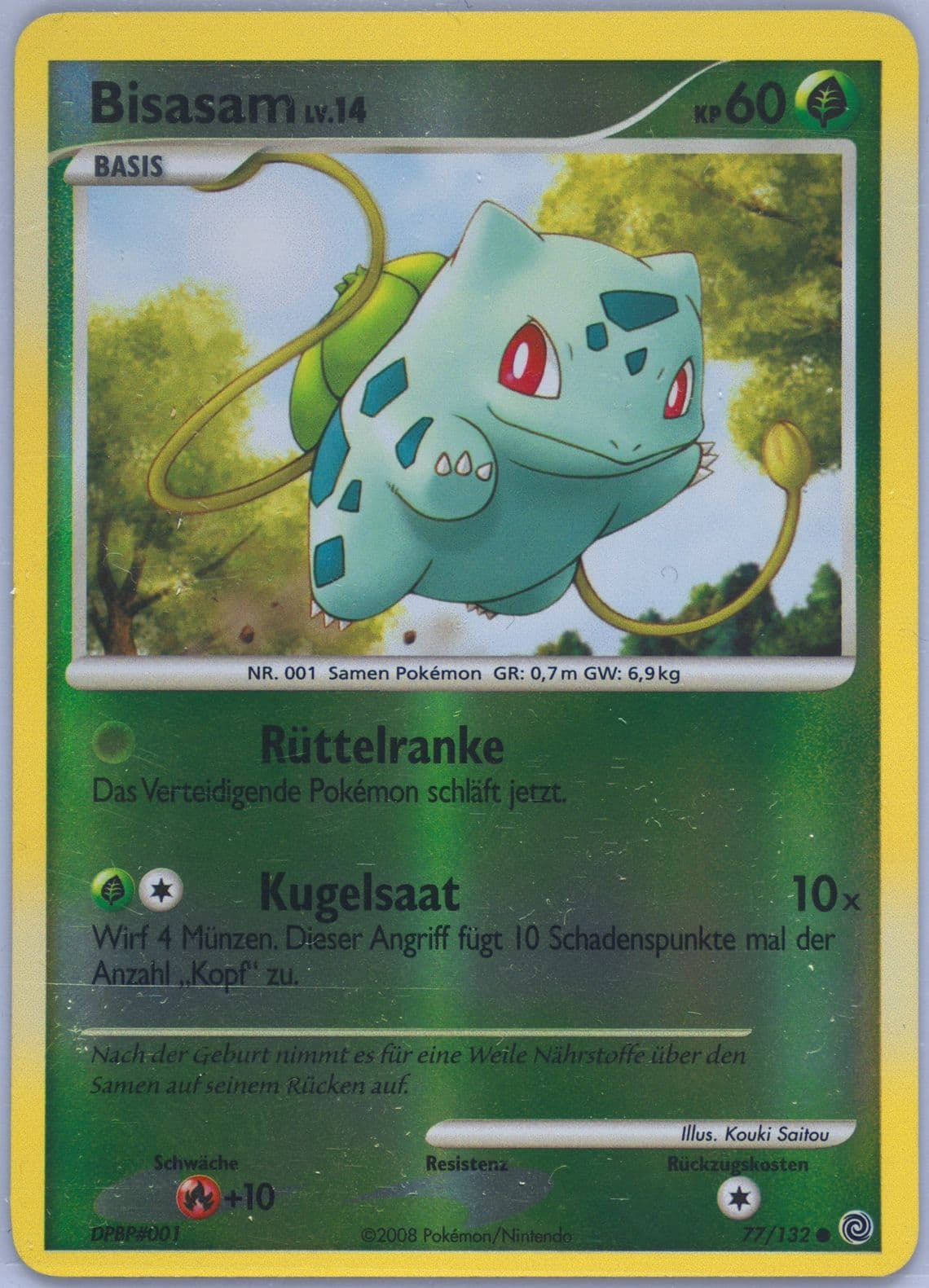 Bisasam-Reverse Foil (77) 2008 Pokemon German Diamond & Pearl Secret Wonders