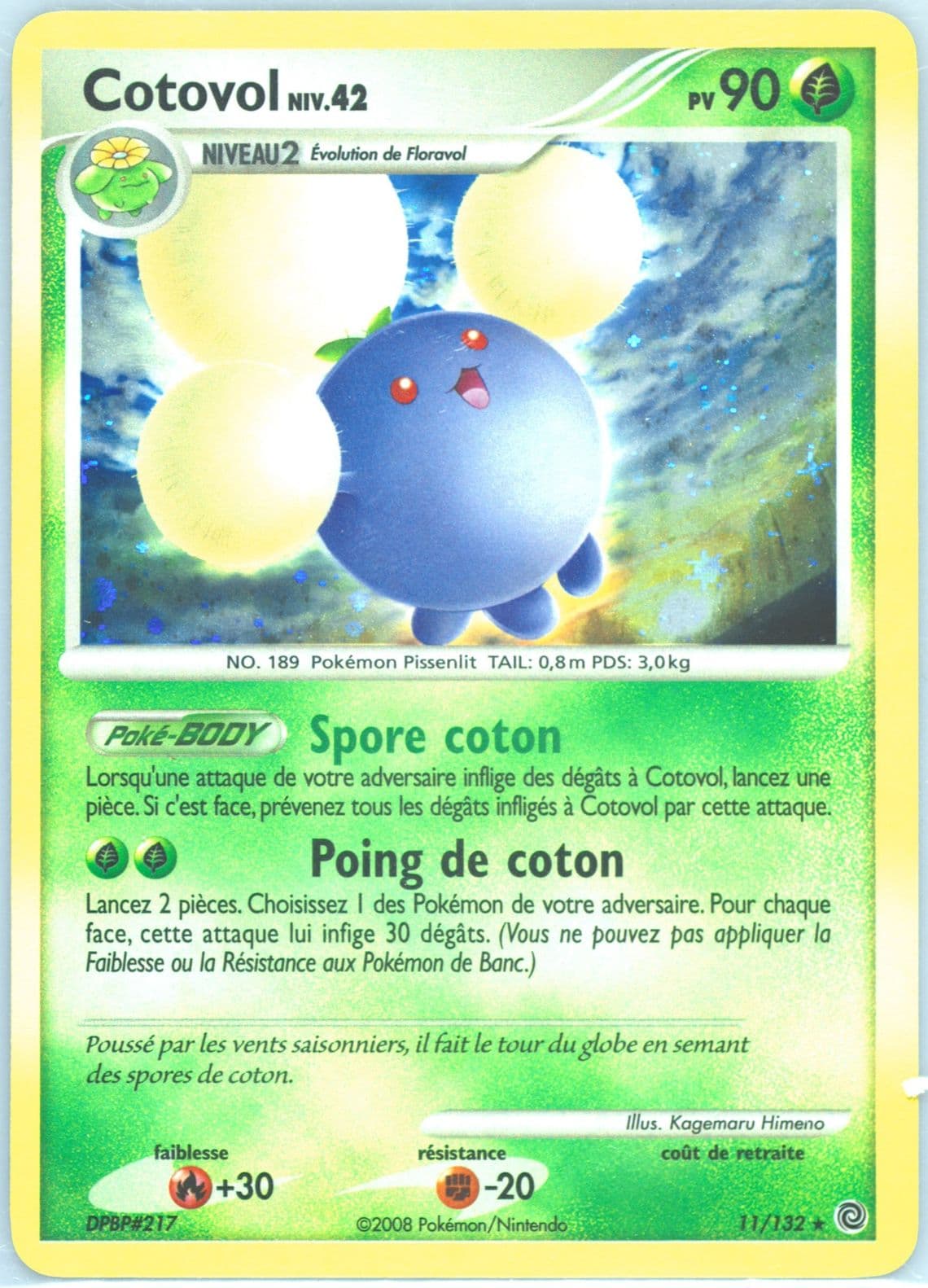 Cotovol-Holo (11) 2008 Pokemon French Diamond & Pearl Secret Wonders