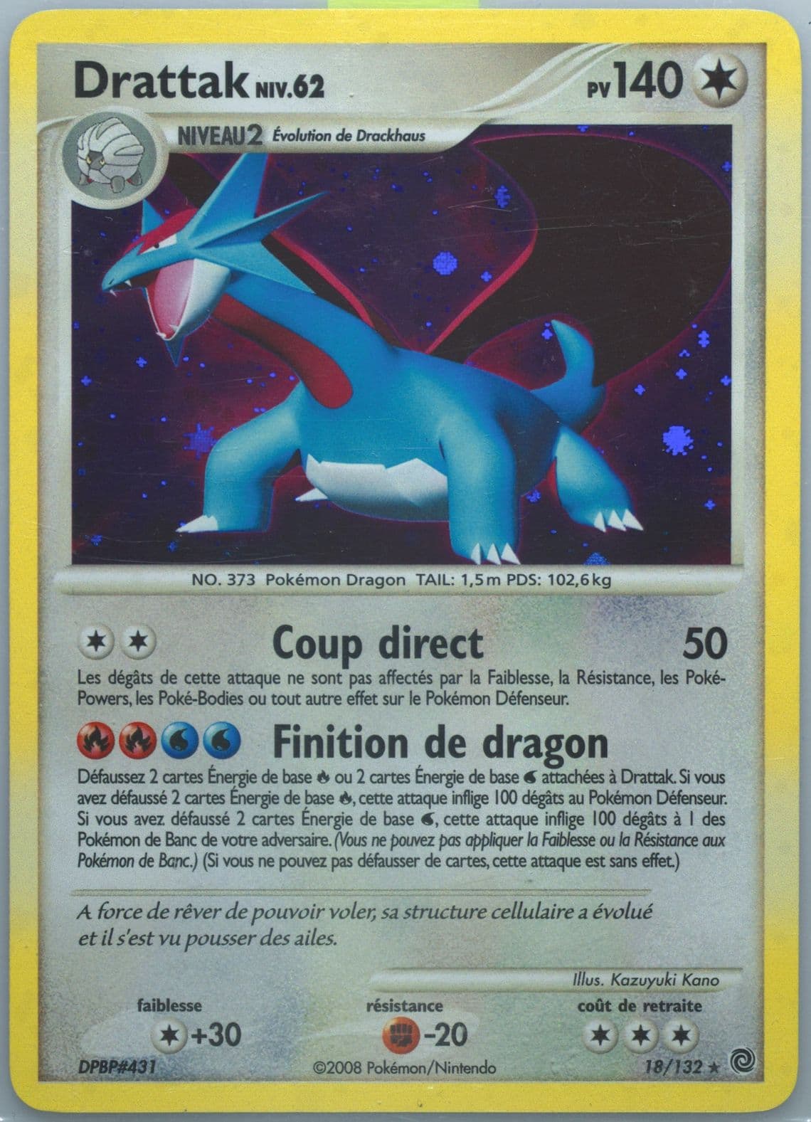 Drattak-Holo (18) 2008 Pokemon French Diamond & Pearl Secret Wonders