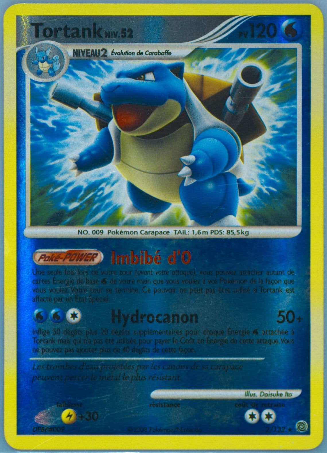 Tortank-Reverse Foil (2) 2008 Pokemon French Diamond & Pearl Secret Wonders