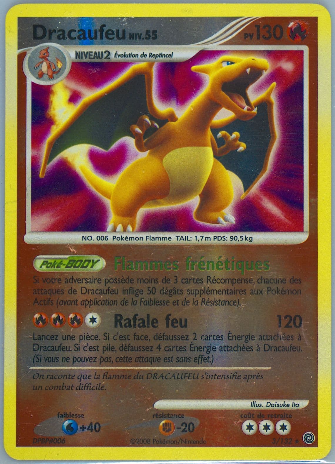 Dracaufeu-Reverse Foil (3) 2008 Pokemon French Diamond & Pearl Secret Wonders
