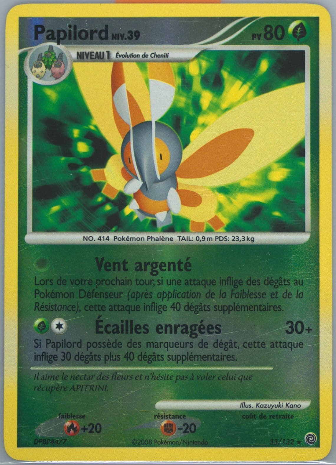 Papilord-Reverse Foil (33) 2008 Pokemon French Diamond & Pearl Secret Wonders
