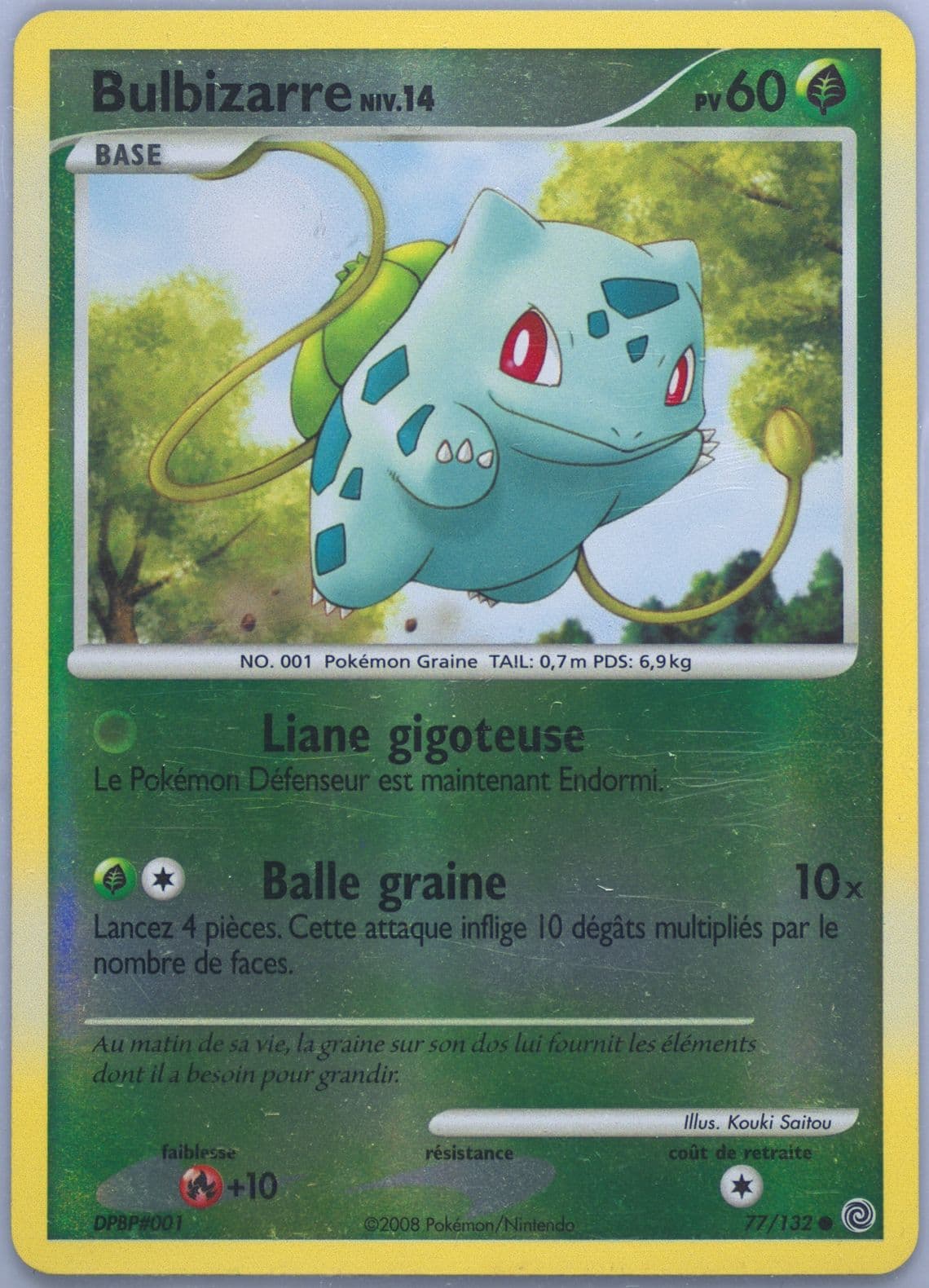 Bulbizarre-Reverse Foil (77) 2008 Pokemon French Diamond & Pearl Secret Wonders