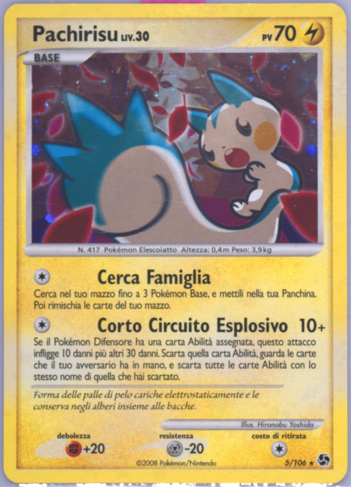 Pachirisu-Holo Italian (5) 2008 Pokemon Diamond & Pearl Great Encounters