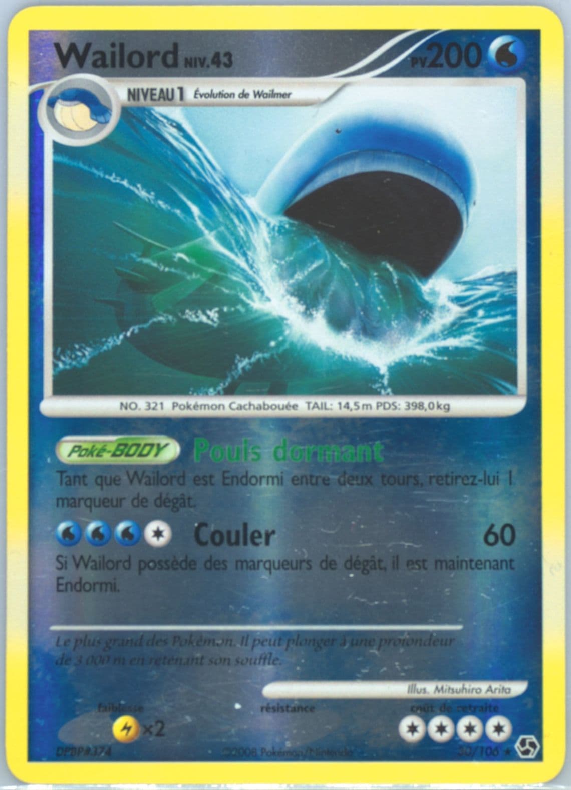 Wailord French (30) 2008 Pokemon Diamond & Pearl Great Encounters