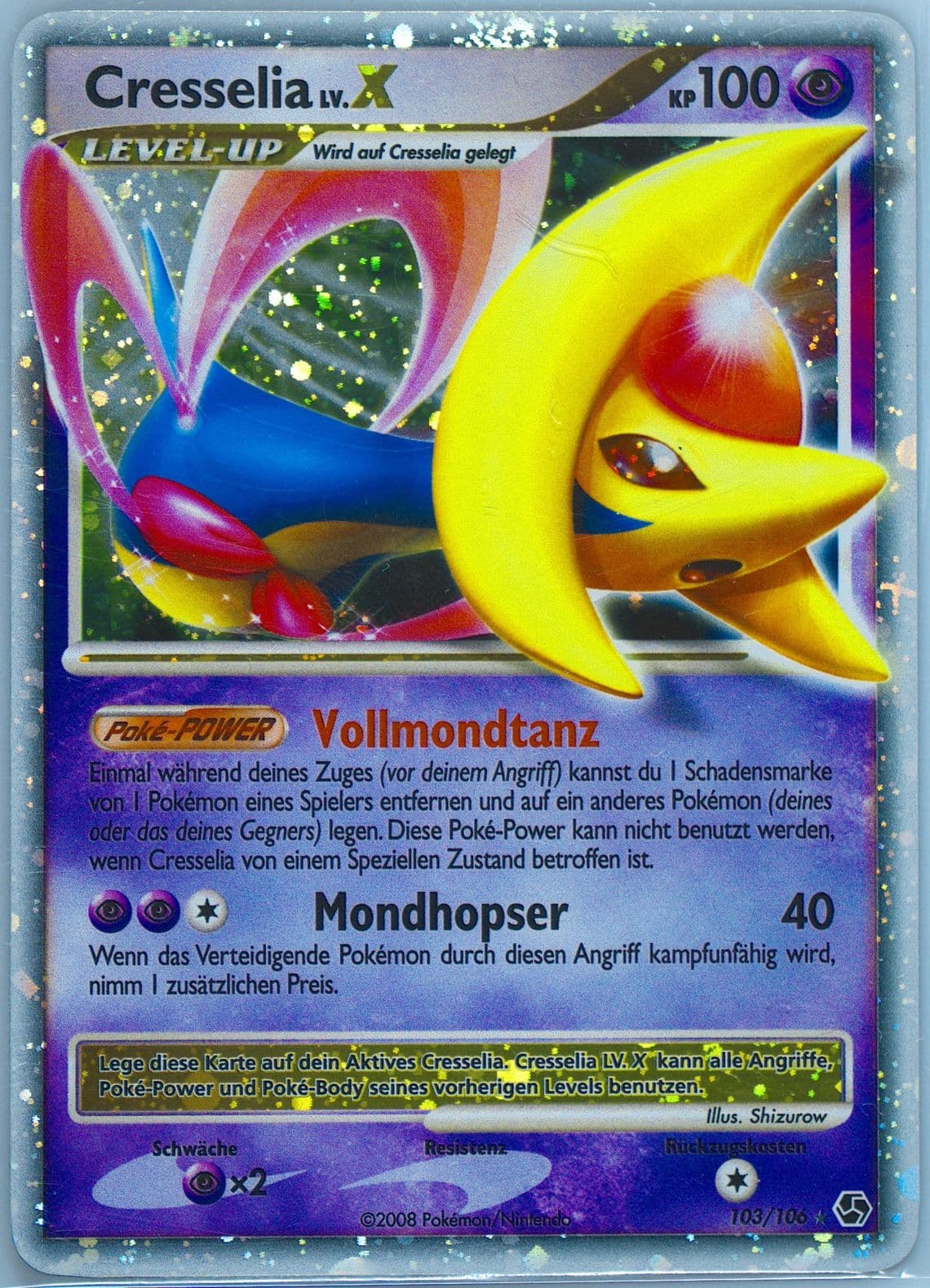 Cresselia LV.X-Holo German (103) 2008 Pokemon Diamond & Pearl Great Encounters