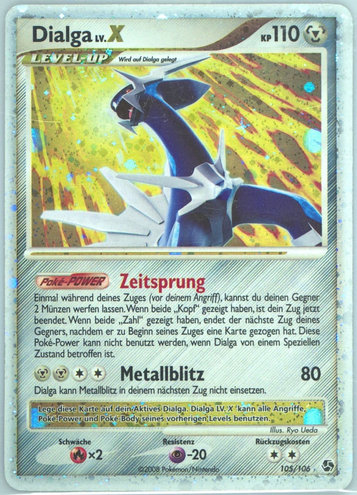 Dialga LV.X-Holo German (105) 2008 Pokemon Diamond & Pearl Great Encounters