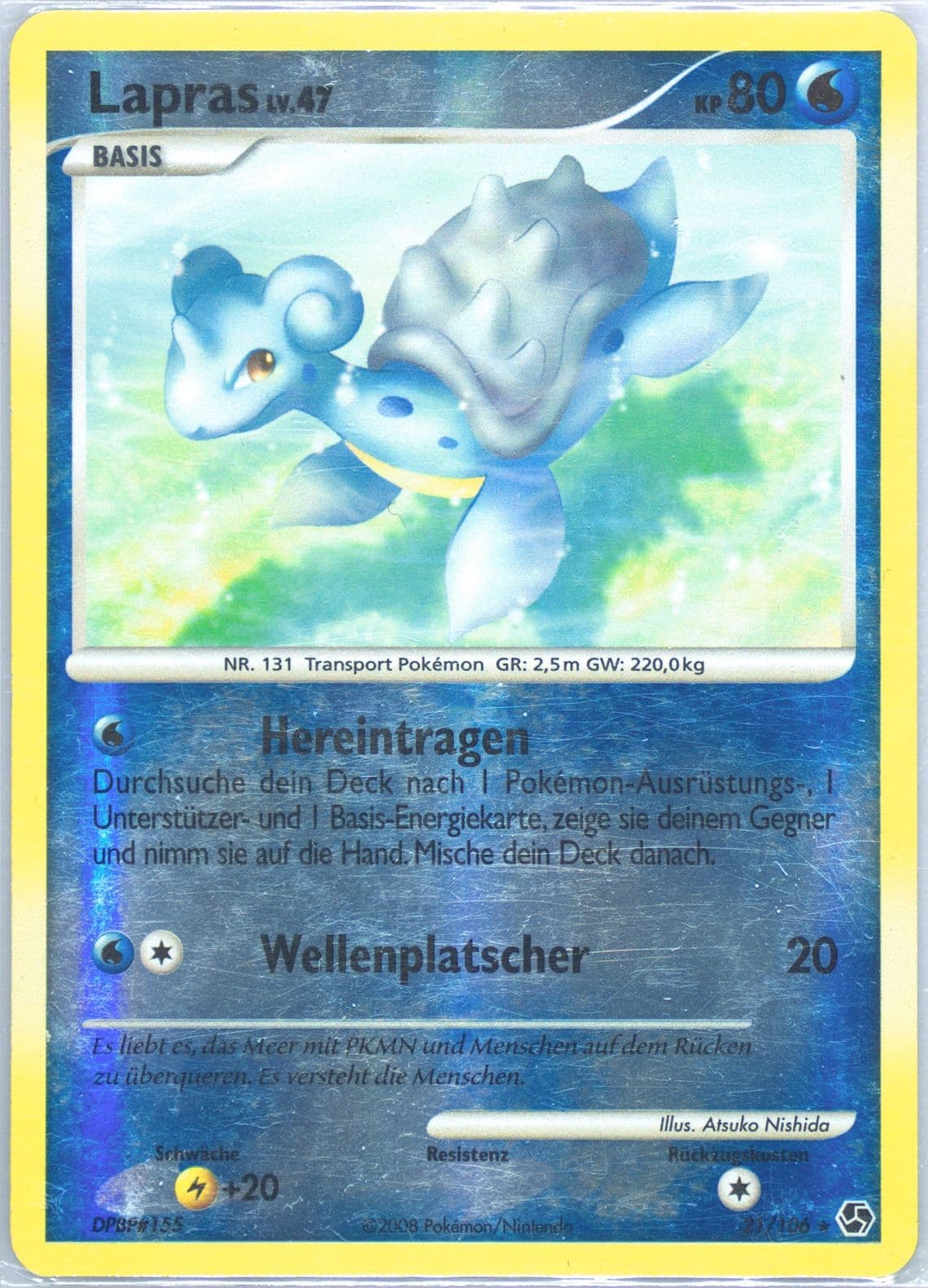 Lapras-Reverse Foil German (21) 2008 Pokemon Diamond & Pearl Great Encounters