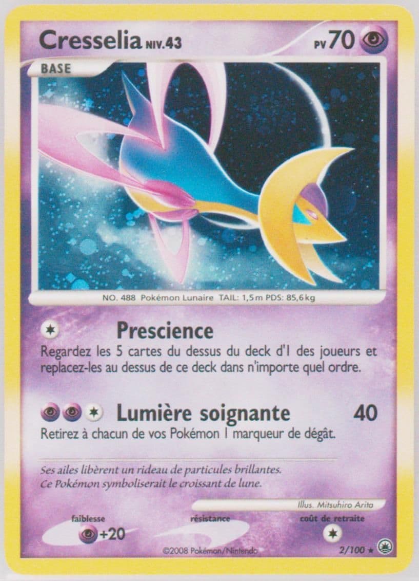 Cresselia-Holo French (2) 2008 Pokemon Diamond & Pearl Majestic Dawn
