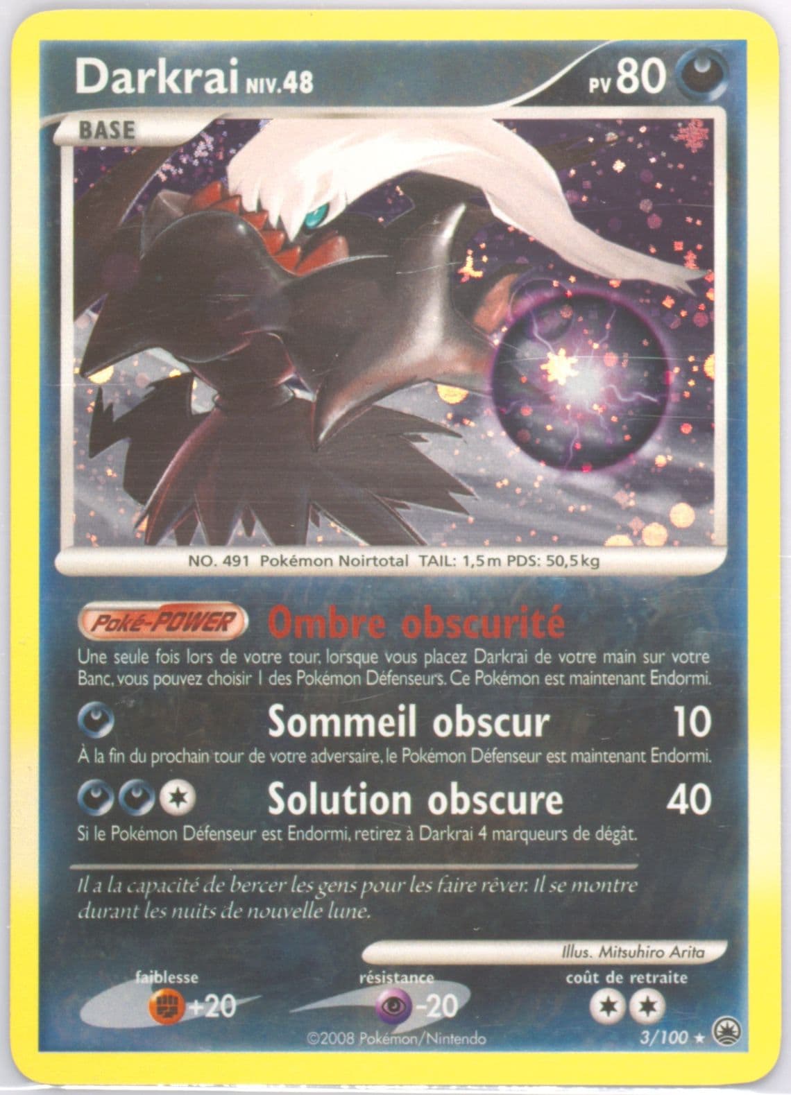 Darkrai-Holo French (3) 2008 Pokemon Diamond & Pearl Majestic Dawn