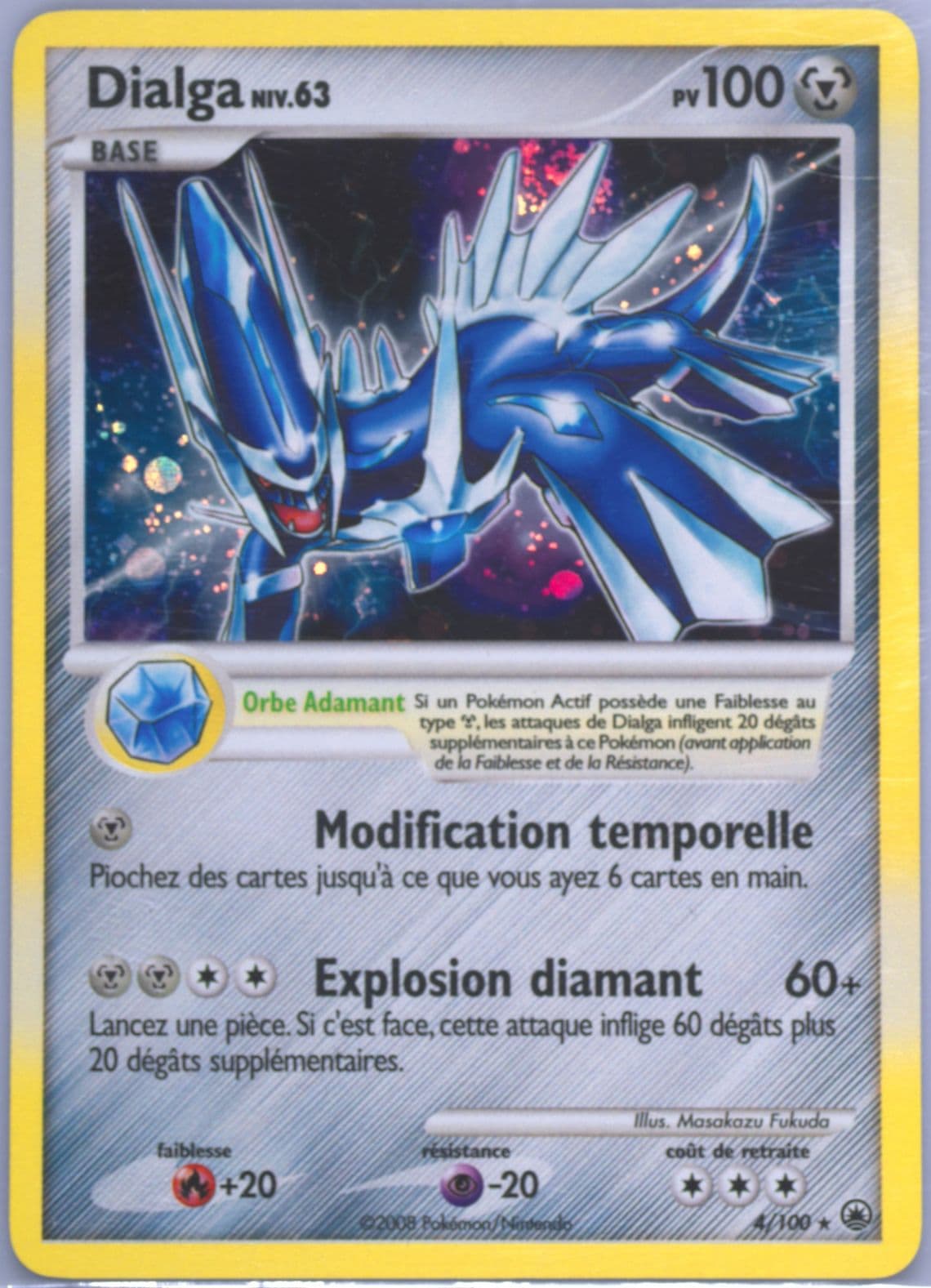 Dialga-Holo French (4) 2008 Pokemon Diamond & Pearl Majestic Dawn
